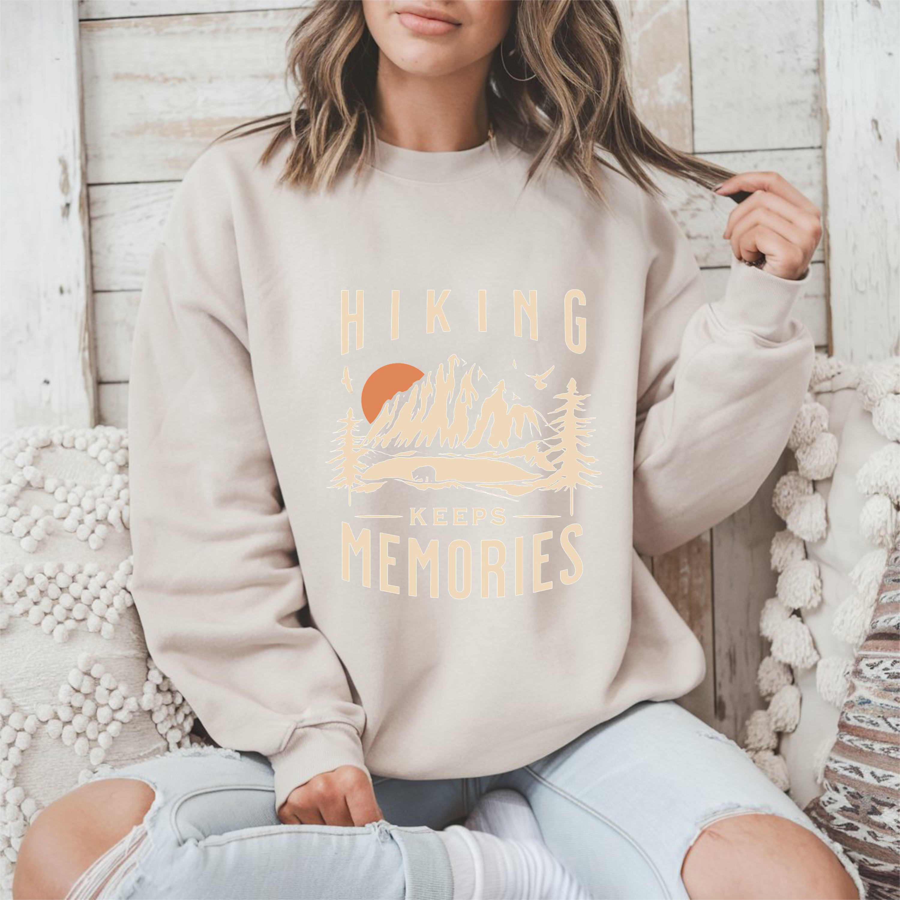 Hiking Keeps Memories Unisex Heavy Cotton Tee product thumbnail image