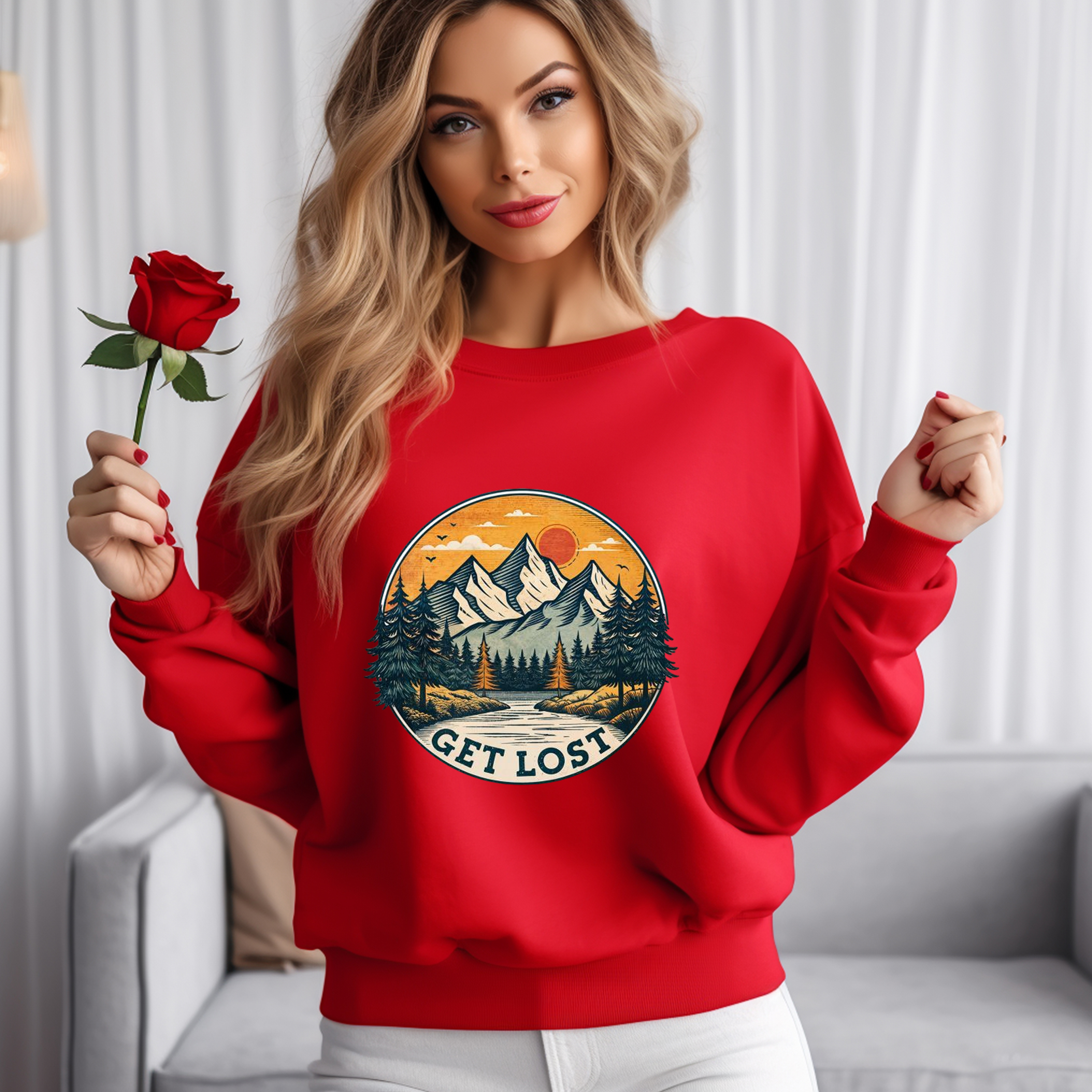 Get Lost Unisex Garment-Dyed T-Shirt | Adventure Vibes Outdoor Tee product thumbnail image