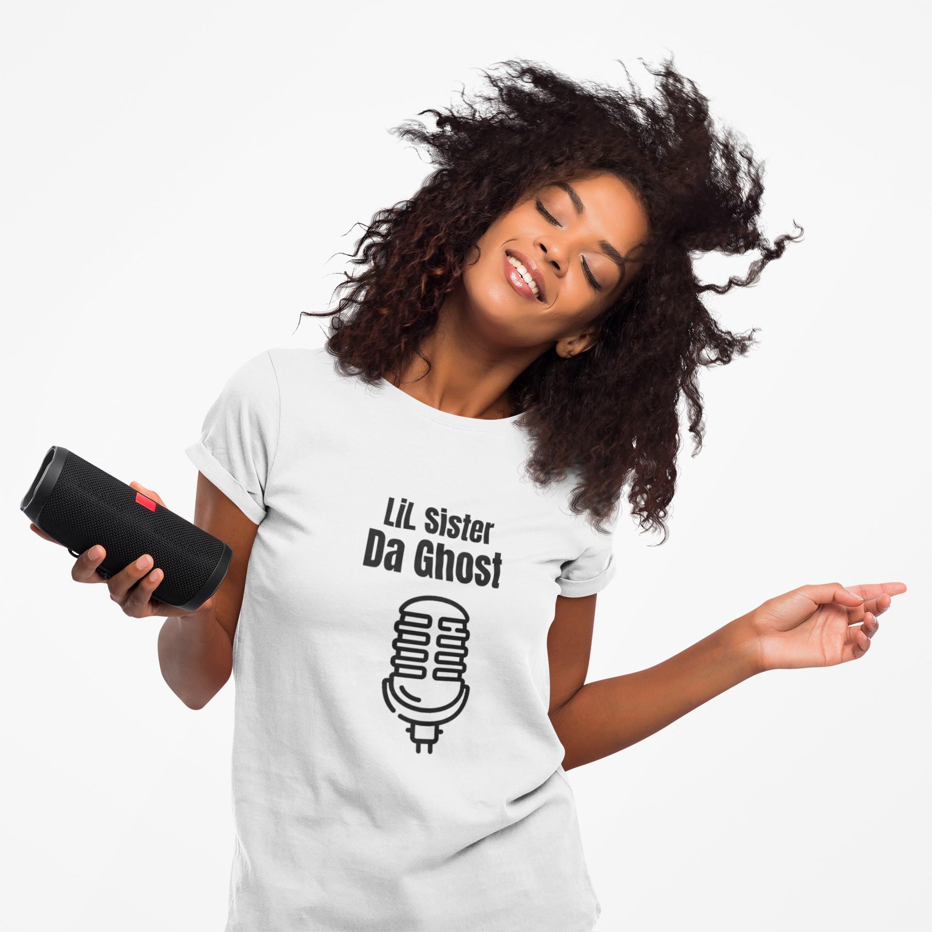 LiL Sister Da Ghost Graphic Unisex Tee, Ideal for Music Lovers, Gift for Friends, Trendy Street Style, Rock Band Tee product thumbnail image