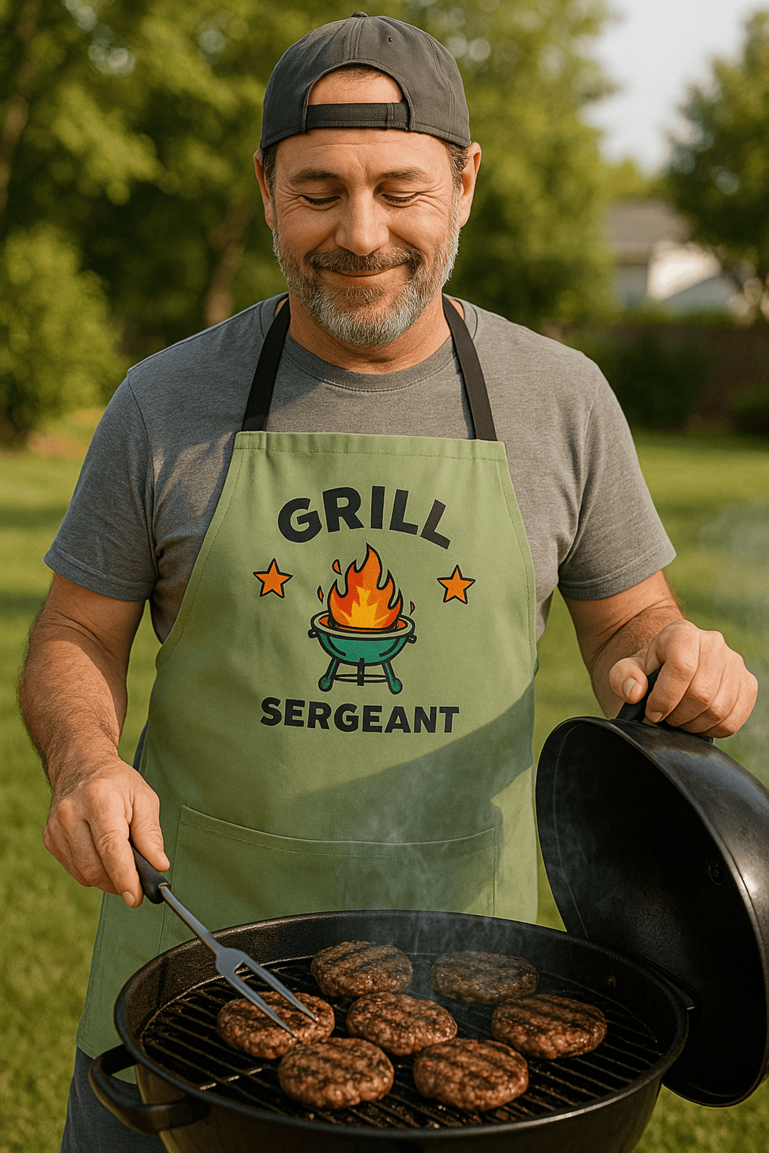 Grill Sergeant Apron for Dad – Funny Father’s Day BBQ Gift  Stain-Resistant Cooking Apron Perfect for BBQs, Fathers Day, Cookouts, Kitchen Gifts, Outdoor Cooking