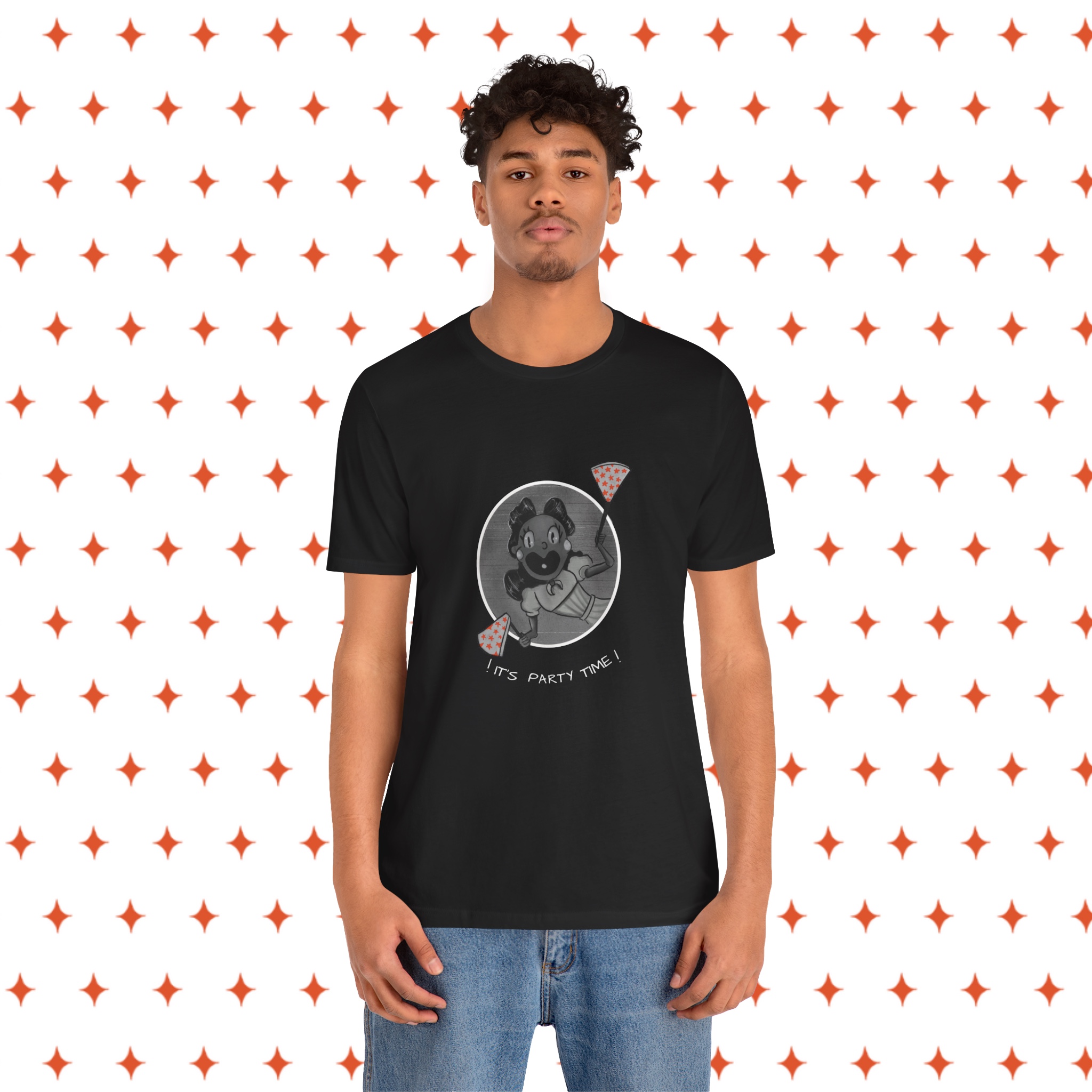 "It's Party Time Lonica" Unisex Jersey Short Sleeve Tee product thumbnail image "It's Party Time Lonica" Unisex Jersey Short Sleeve Tee product thumbnail image