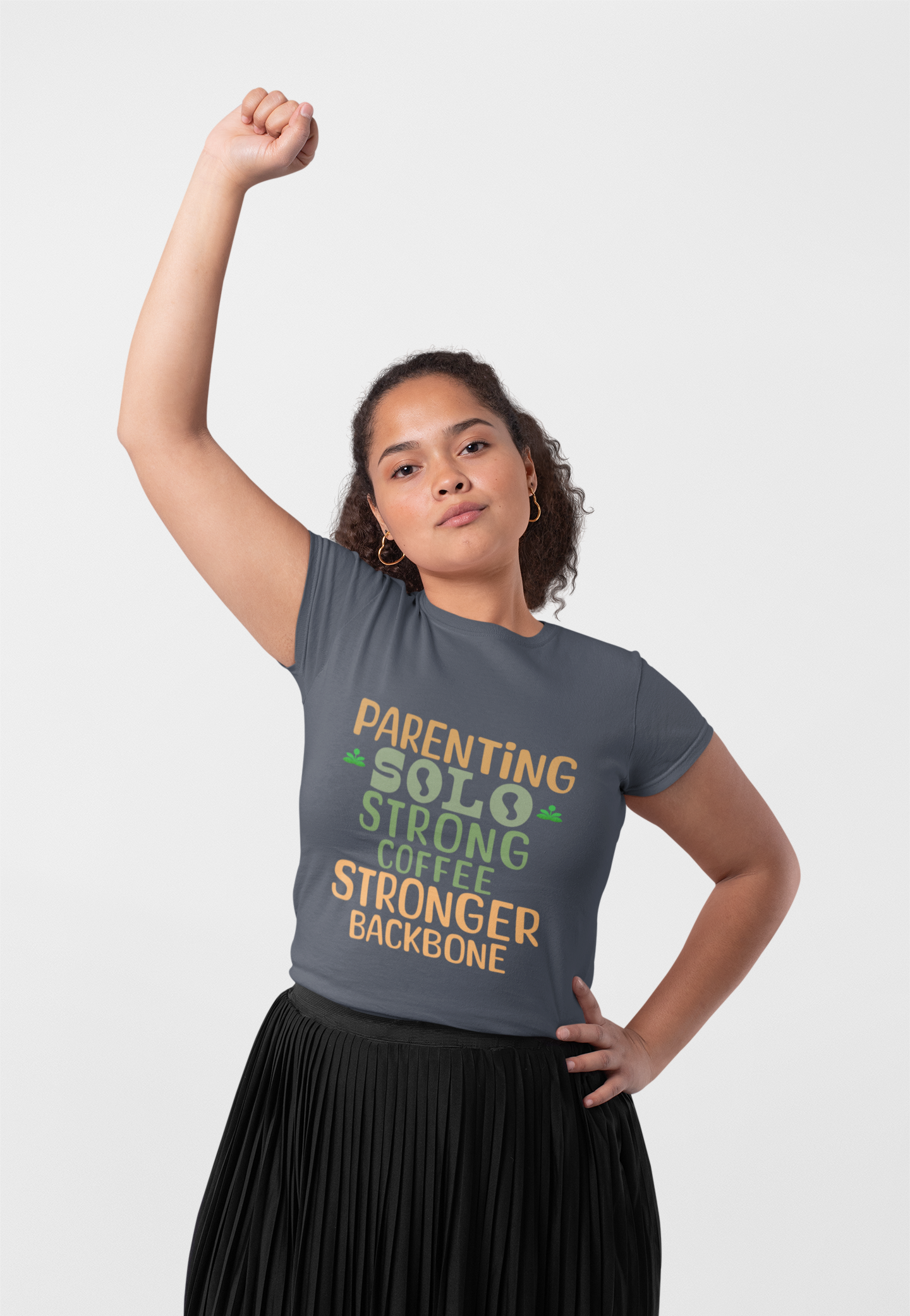 Parenting Solo Strong T-Shirt | Unisex Softstyle Tee product thumbnail image