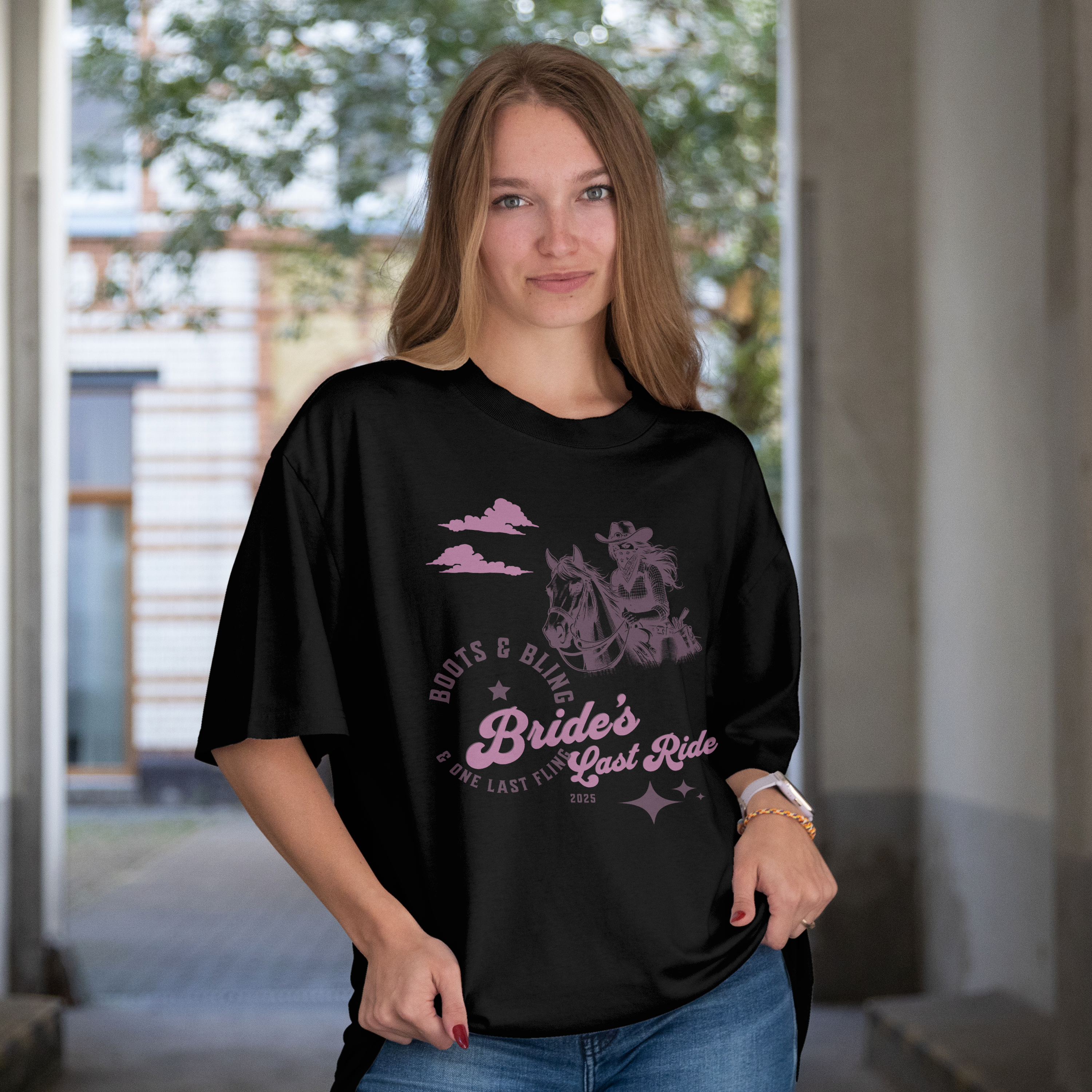 Bachelorette Party Wester Bridal Cowboy T-Shirt - "Bride's Last Ride" Fun Graphic Tee product thumbnail image Bachelorette Party Wester Bridal Cowboy T-Shirt - "Bride's Last Ride" Fun Graphic Tee product thumbnail image