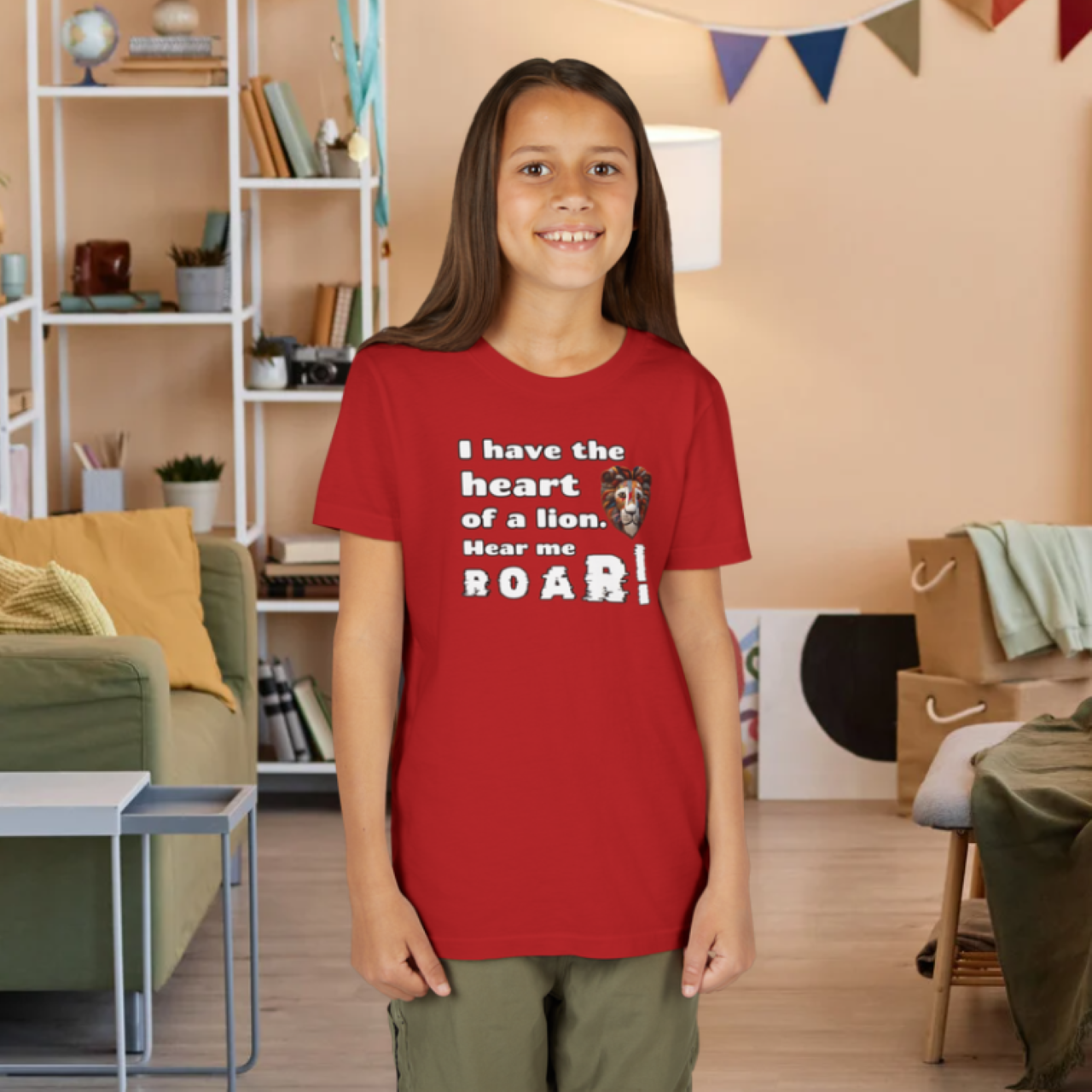 "I have the heart of a lion. Hear Me Roar!" Youth T-shirt