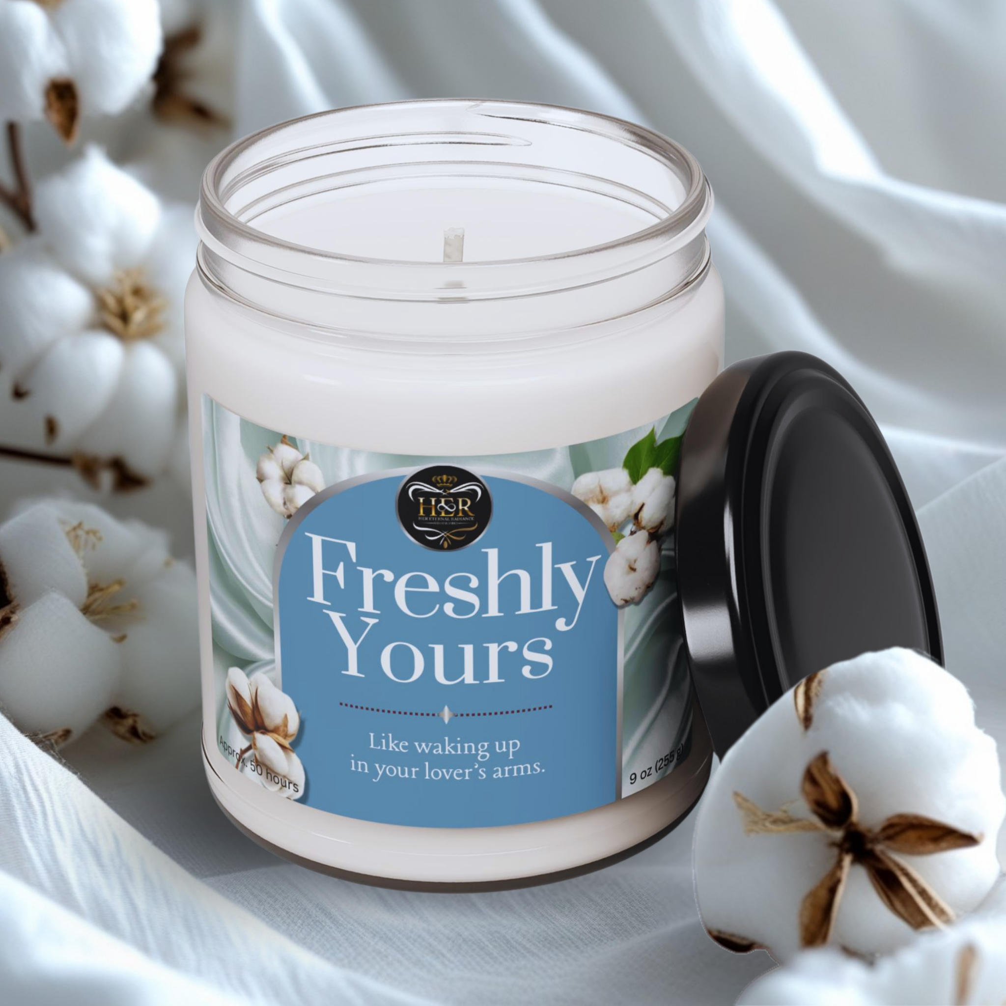 Freshly Yours – Clean Cotton Scented  9 oz Soy Candle product thumbnail image