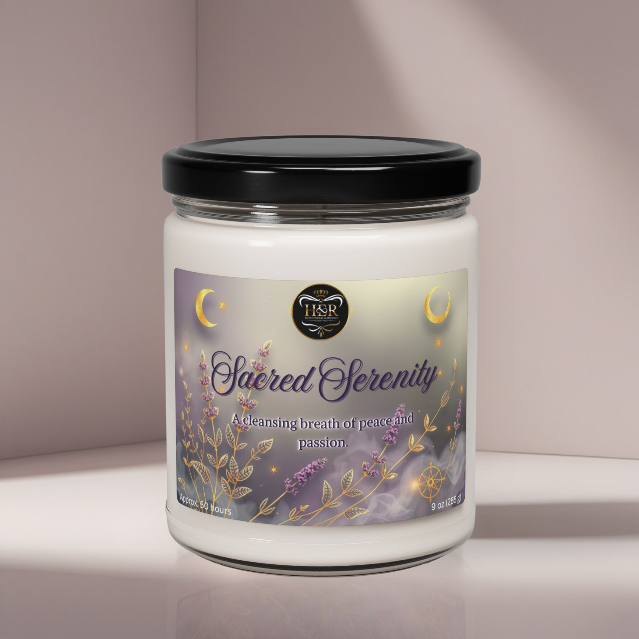 Sacred Serenity – White Sage &amp; Lavender Scented 9 oz Soy Candle product thumbnail image