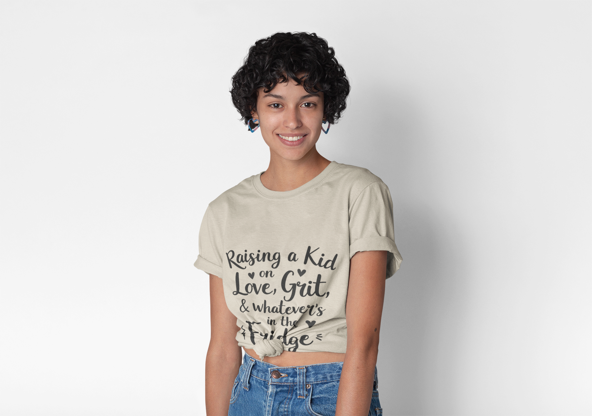 Love &amp; Grit Mom T-Shirt – Funny Motherhood Tee – Real Life Parenting Shirt – Single Mom Humor Shirt – Relatable Mom Life Graphic Tee product thumbnail image