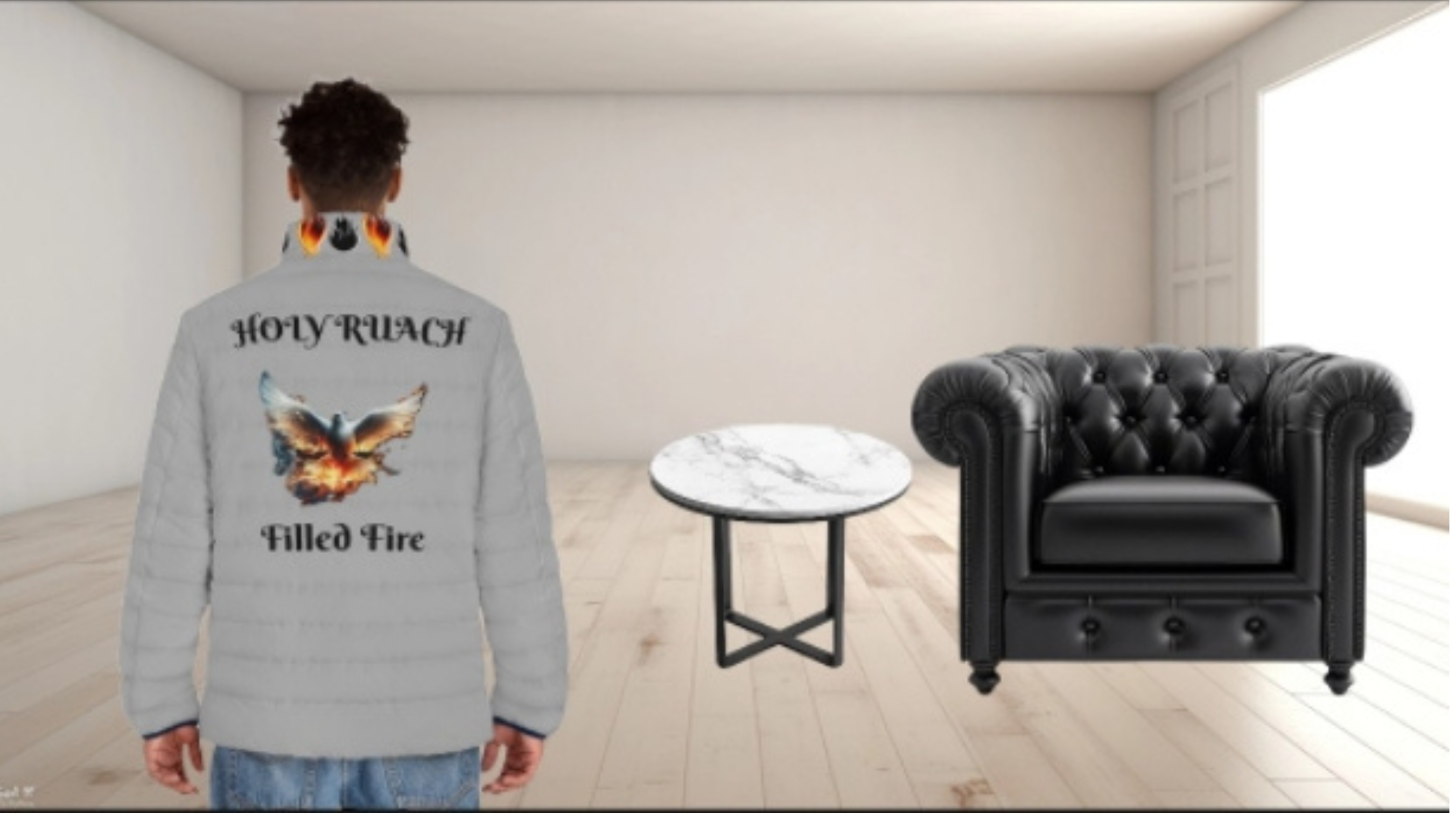 HOLY RUACH Fire Filled Men's Puffer Jacket (AOP) product thumbnail image HOLY RUACH Fire Filled Men's Puffer Jacket (AOP) product thumbnail image