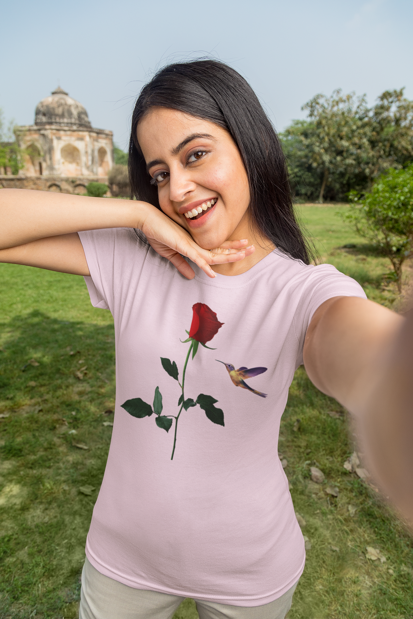 Rose and Hummingbird Nature Lovers Unisex T-Shirt product thumbnail image Rose and Hummingbird Nature Lovers Unisex T-Shirt product thumbnail image