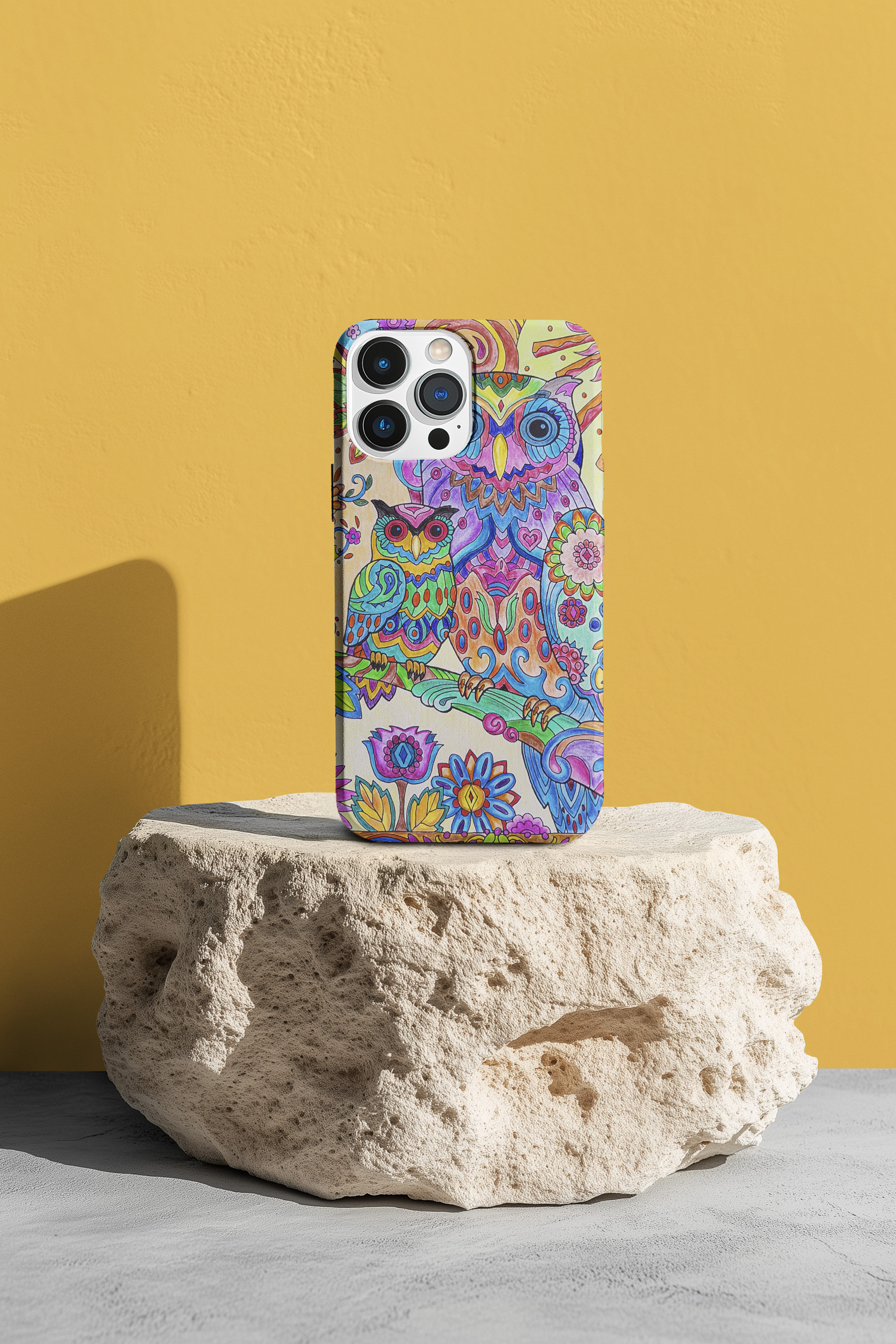 Colorful Vibrant Owl Tough Phone Case - Artistic Phone Protection for Nature Lovers product thumbnail image
