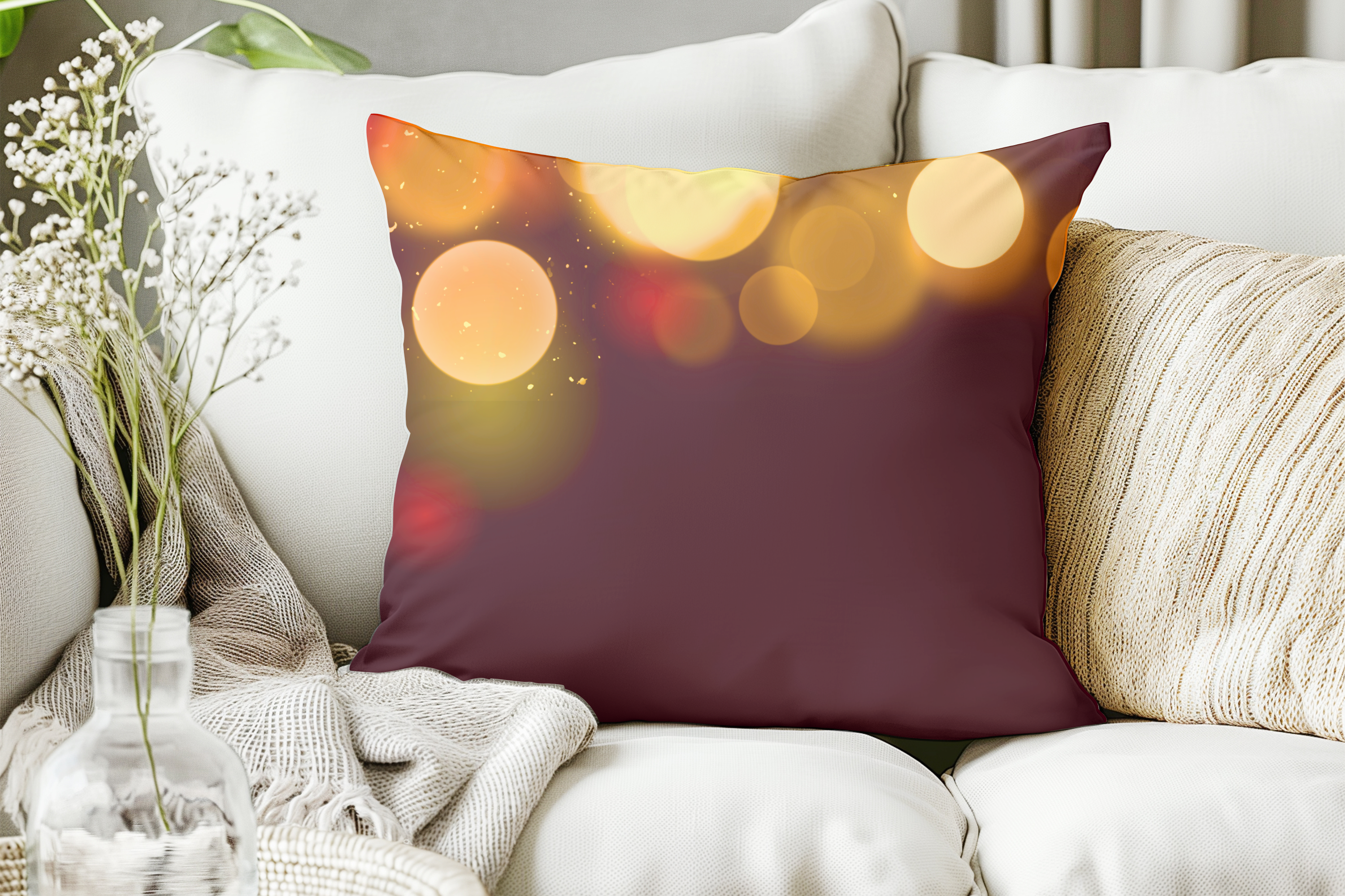Amber Ember – Premium Decorative Throw Pillow | Spun Polyester Square Pillow product thumbnail image