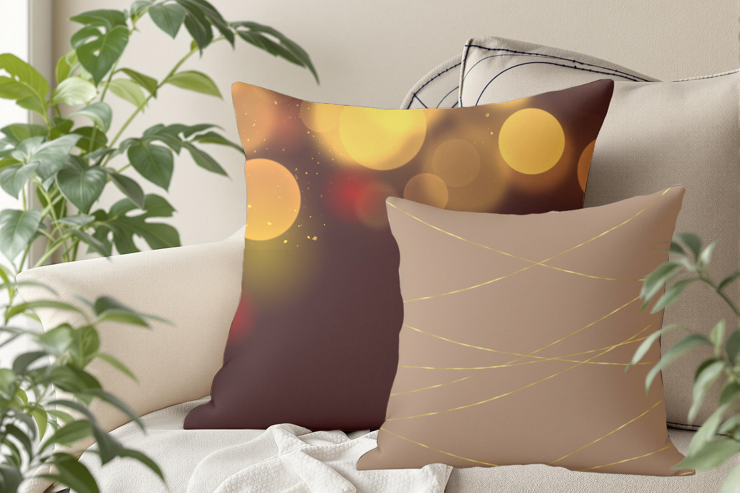 Amber Ember – Premium Decorative Throw Pillow | Spun Polyester Square Pillow product thumbnail image