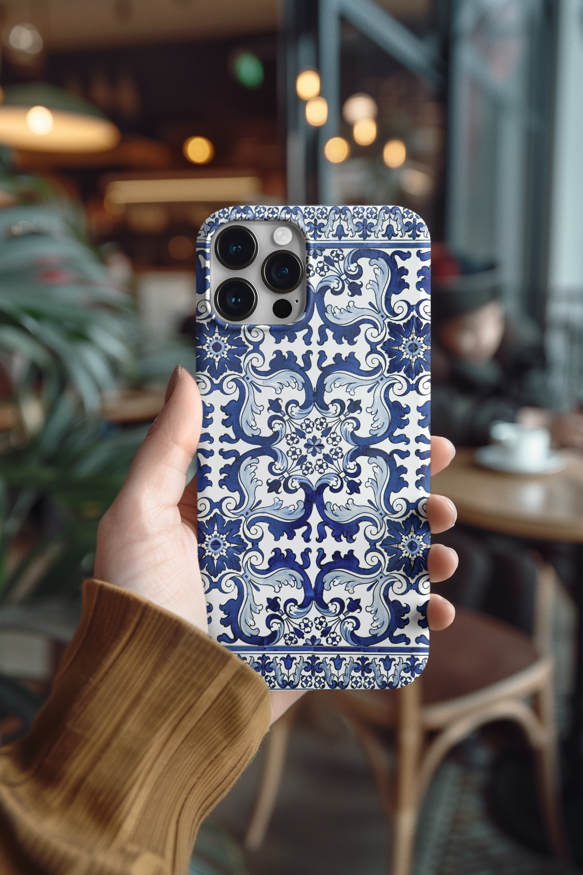 Azulejo Elegance Tough Phone Case – Blue Baroque Edition product thumbnail image
