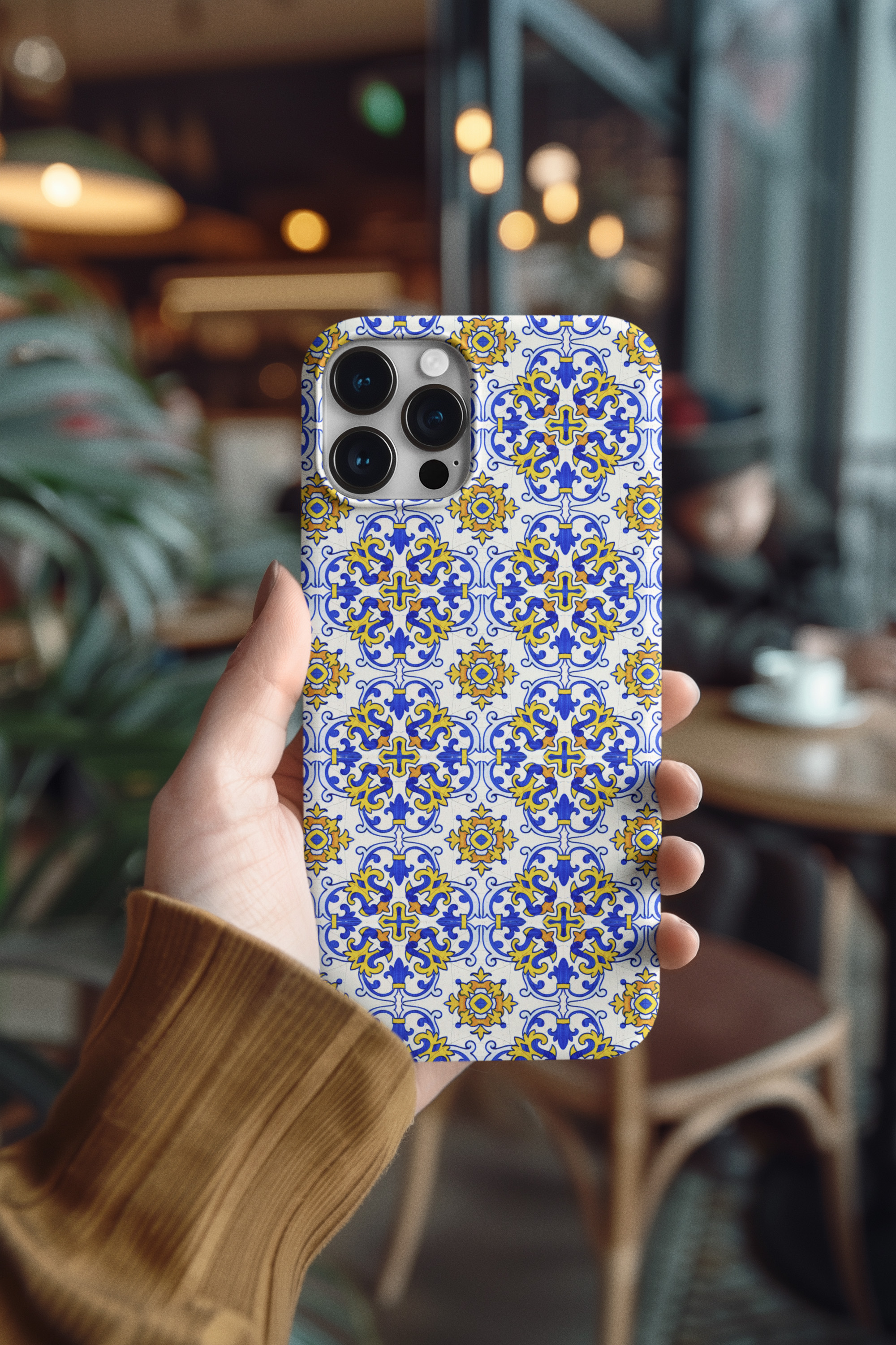 Luz do Sol Tough Phone Case – Golden Azulejo Pattern product thumbnail image
