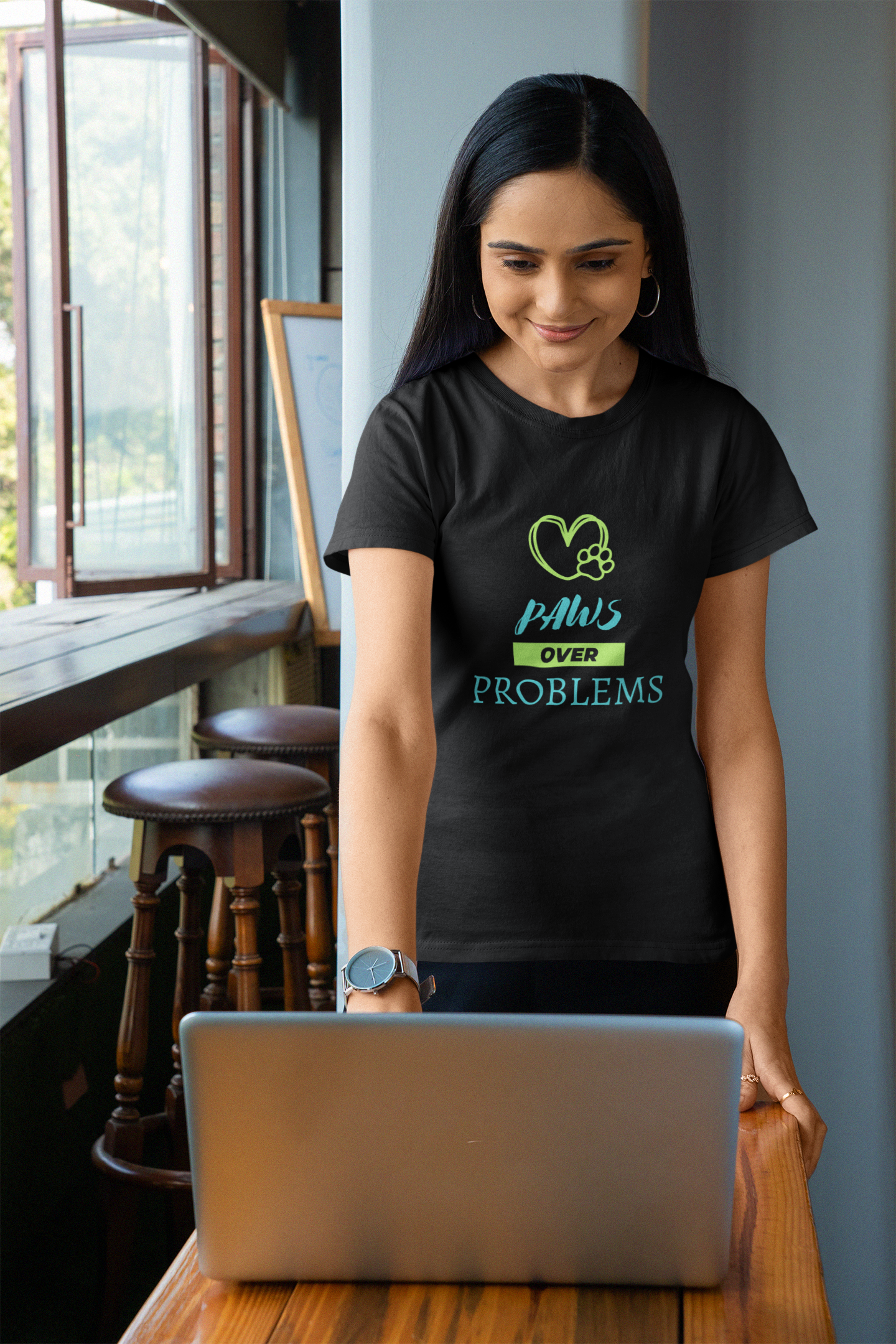 Paws Over Problems - Women's T-Shirt by K9 Customz