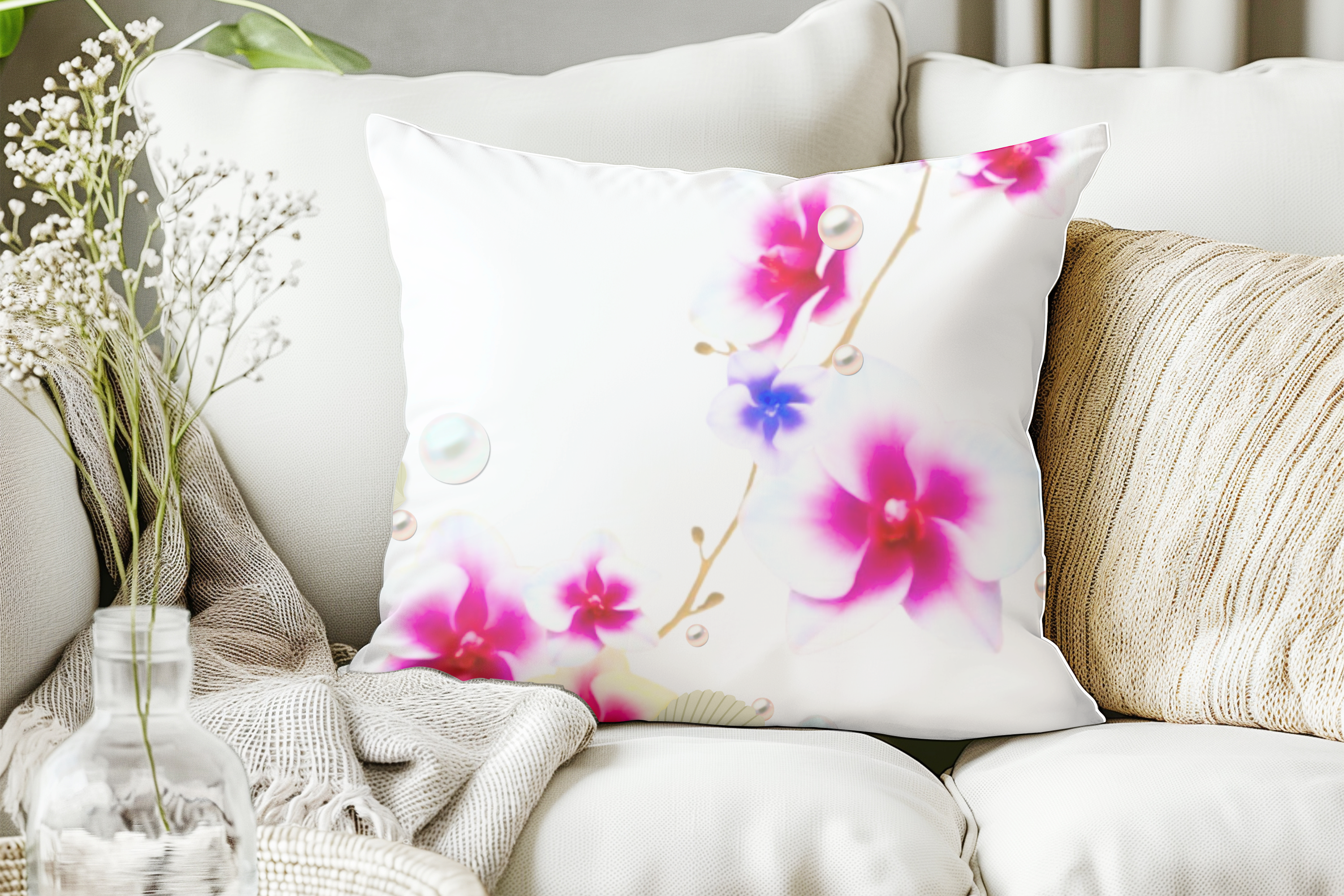 Dewkissed Orchid – Premium Decorative Throw Pillow | Spun Polyester Square Pillow product thumbnail image Dewkissed Orchid – Premium Decorative Throw Pillow | Spun Polyester Square Pillow product thumbnail image