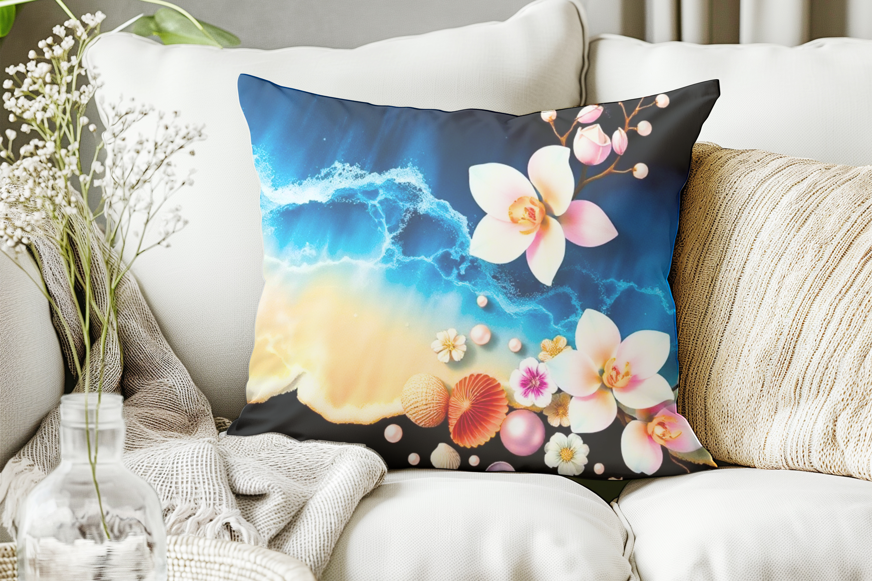Tide Petals – Premium Throw Pillow Cover | Spun Polyester Square Pillow Case product thumbnail image