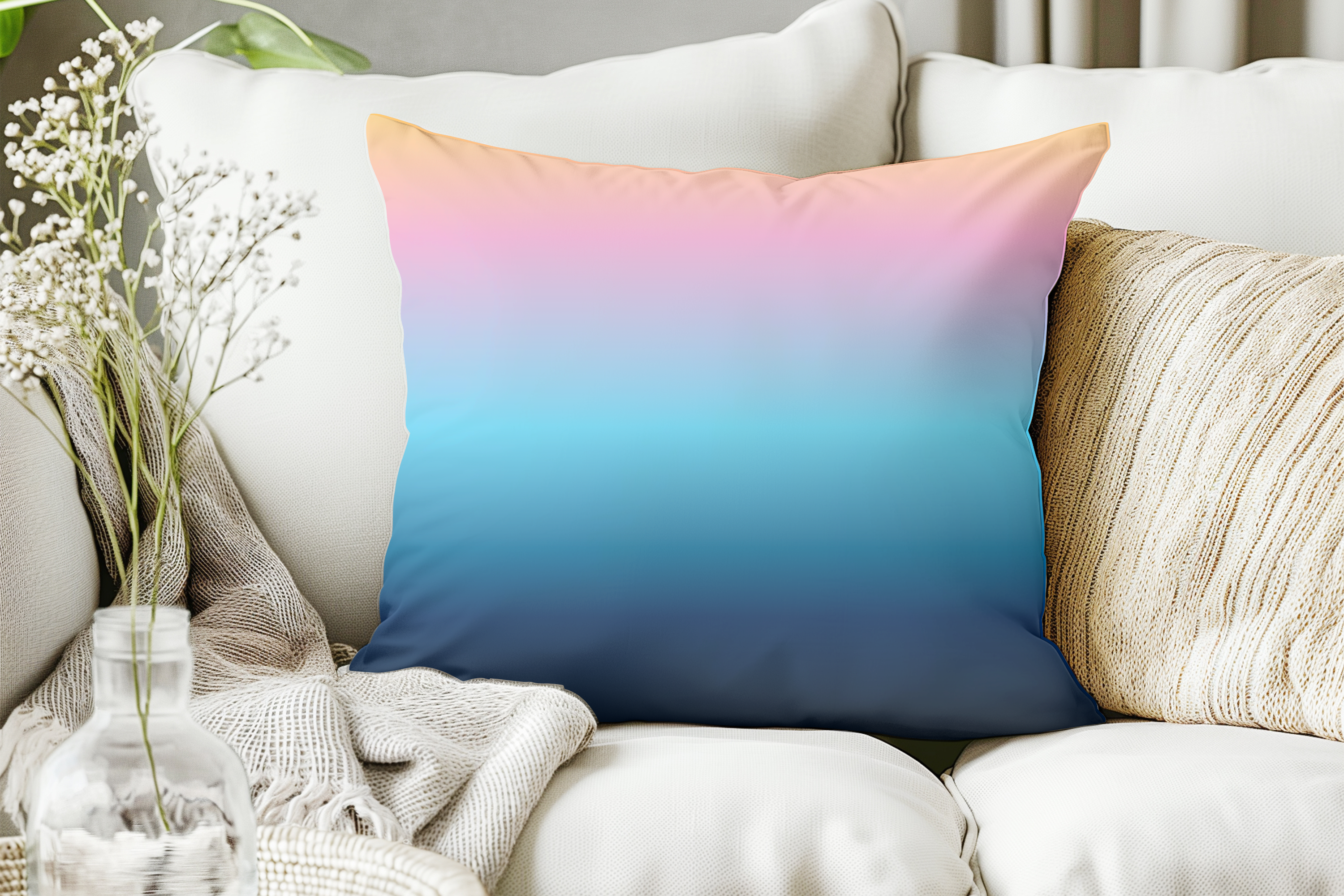 Coastal Haze – Premium Throw Pillow Cover | Spun Polyester Square Pillow Case