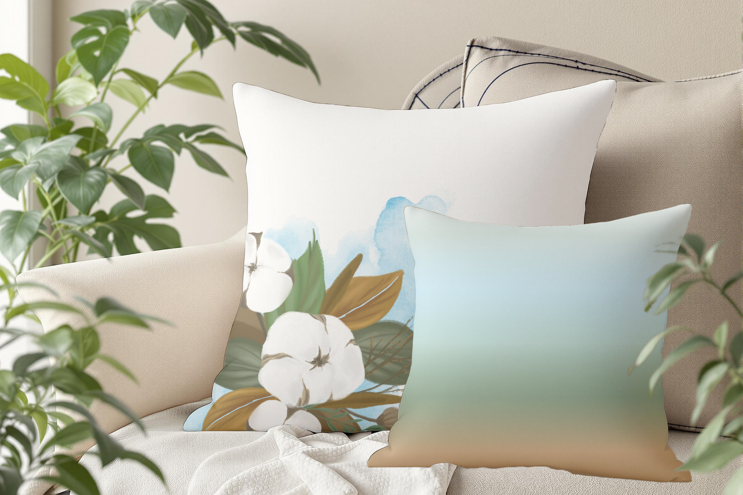 Fresh Linen – Premium Throw Pillow Cover | Spun Polyester Square Pillow Case product thumbnail image