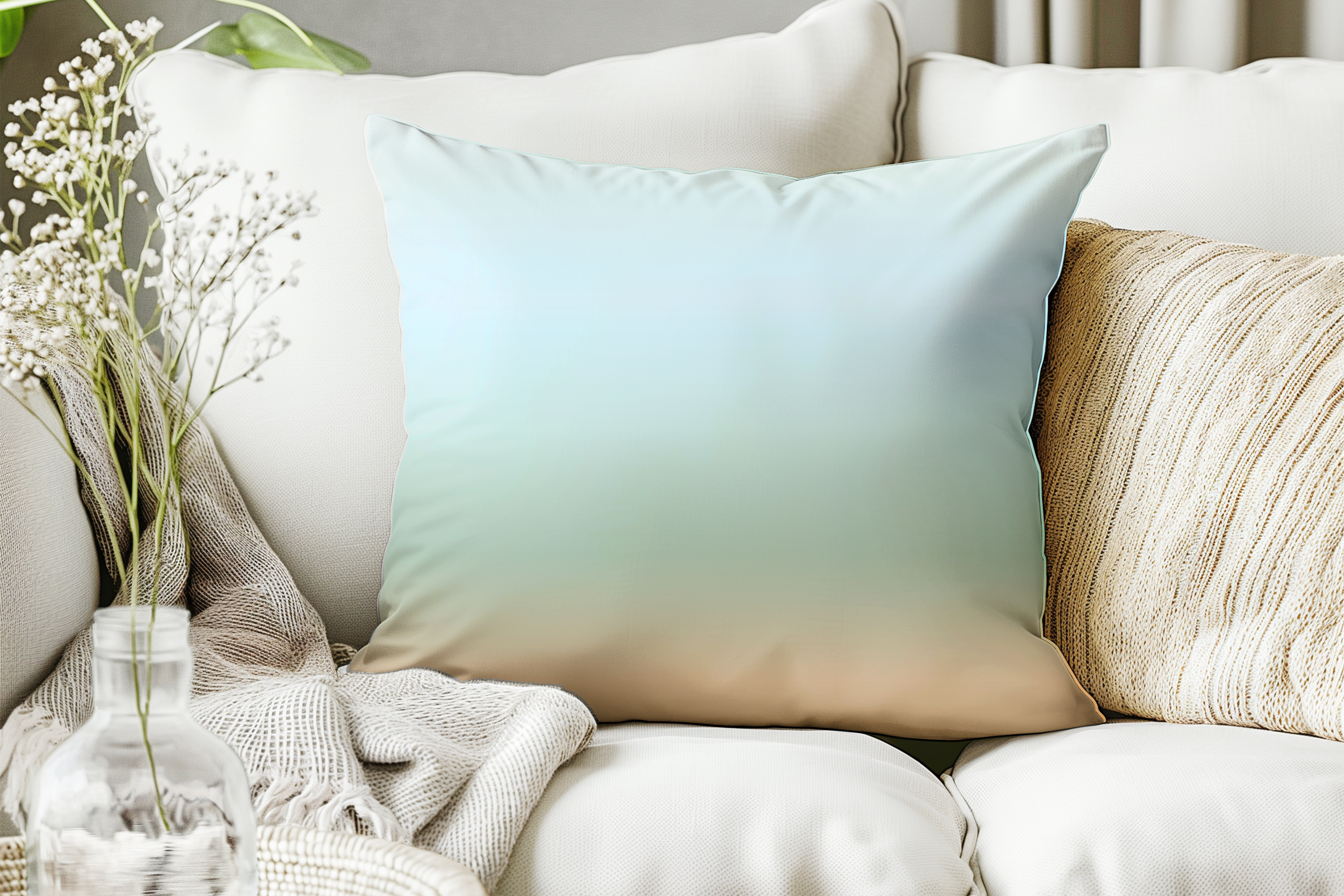 Seaside Haze – Premium Throw Pillow Cover | Spun Polyester Square Pillow Case product thumbnail image