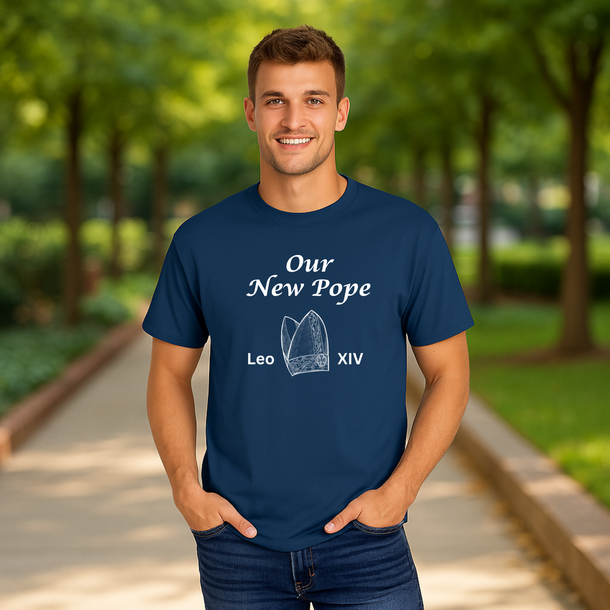 Our New Pope Leo XIV T-Shirt Catholic Faith Graphic Tee product thumbnail image Our New Pope Leo XIV T-Shirt Catholic Faith Graphic Tee product thumbnail image