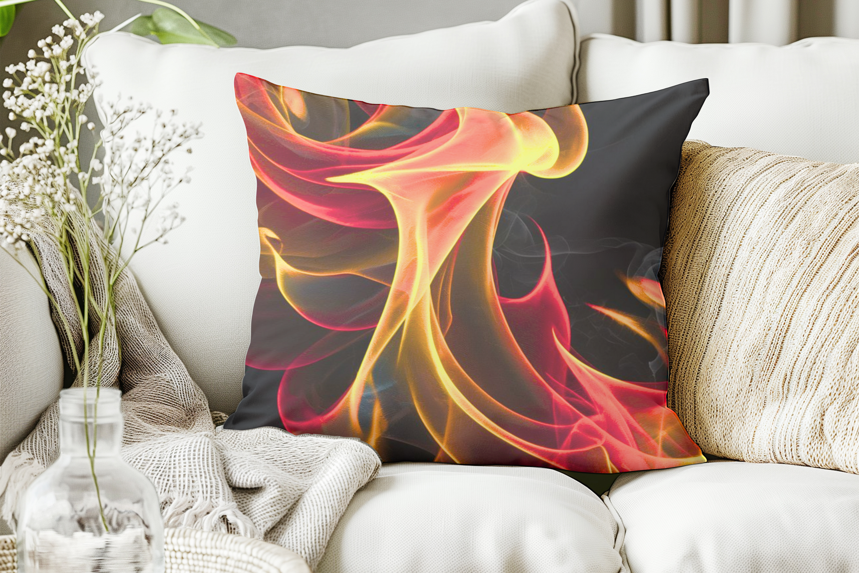 Ethereal Heat – Premium Throw Pillow Cover | Spun Polyester Square Pillow Case