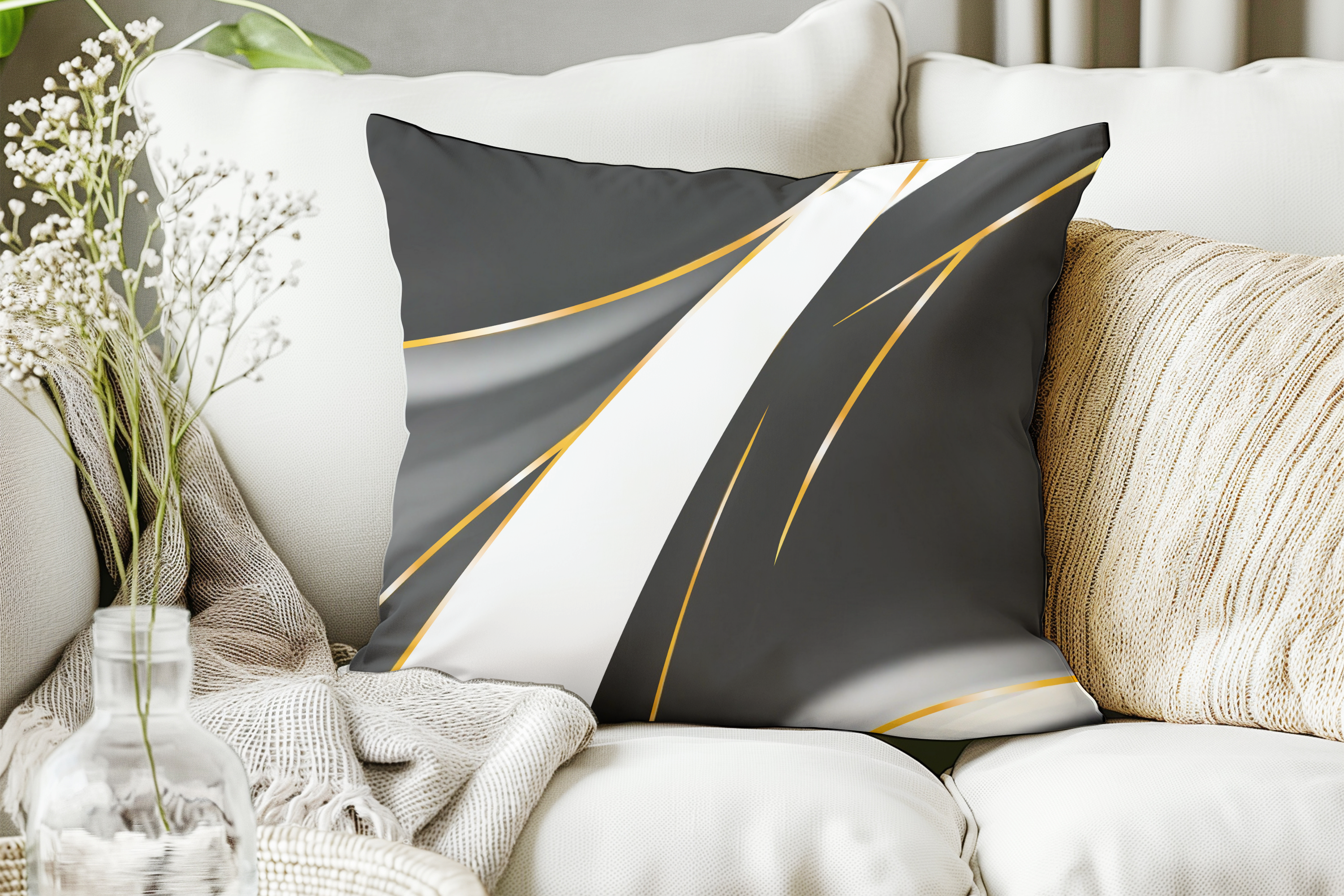 Liquid Obsidian – Luxe Throw Pillow | Spun Polyester Square Pillow  product thumbnail image