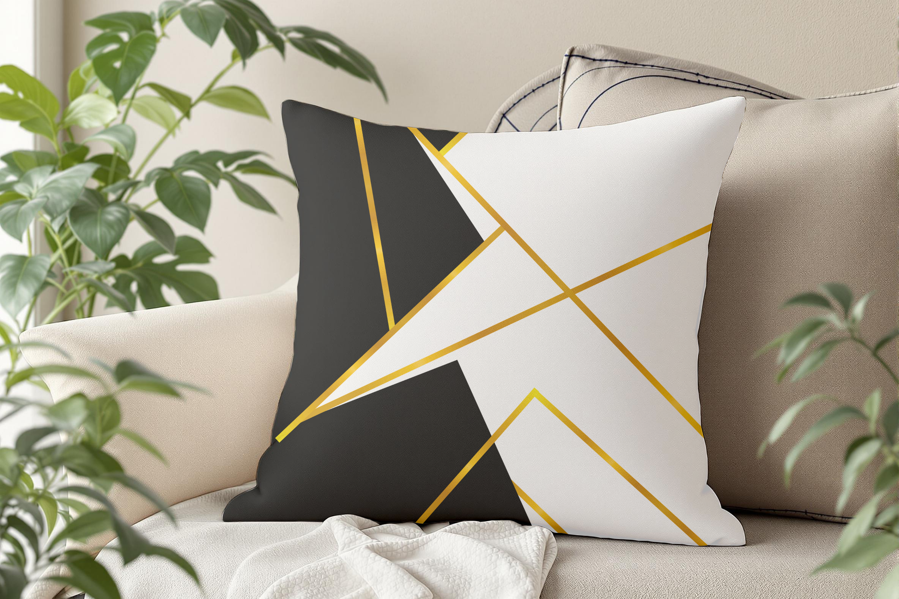 Gilded Fracture – Luxe Throw Pillow | Spun Polyester Square Pillow  product thumbnail image