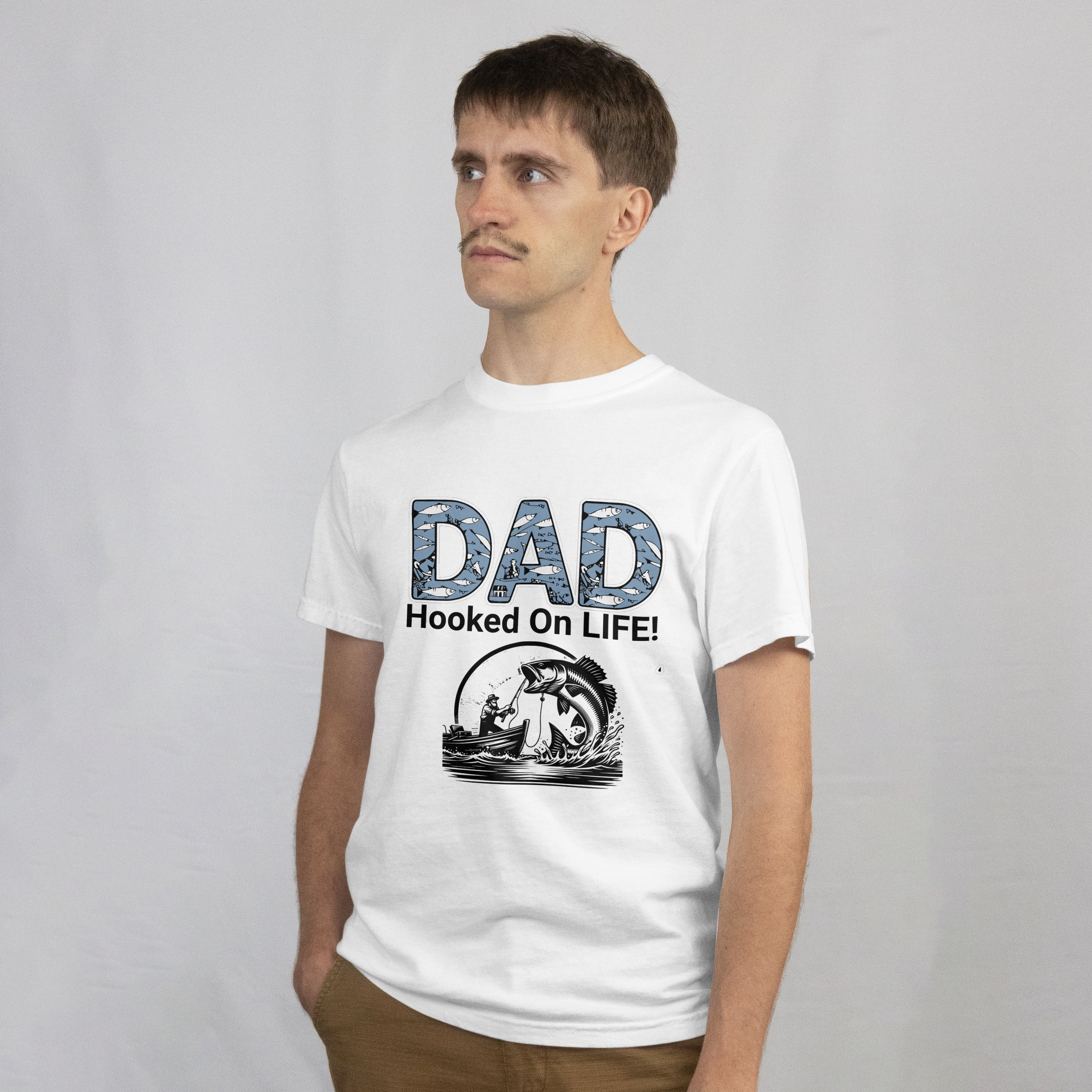 Father's Day Dad Fishing T-Shirt - Hooked On Life, Gift for Fishing Dad, Shirt for Outdoors Dad. product thumbnail image Father's Day Dad Fishing T-Shirt - Hooked On Life, Gift for Fishing Dad, Shirt for Outdoors Dad. product thumbnail image