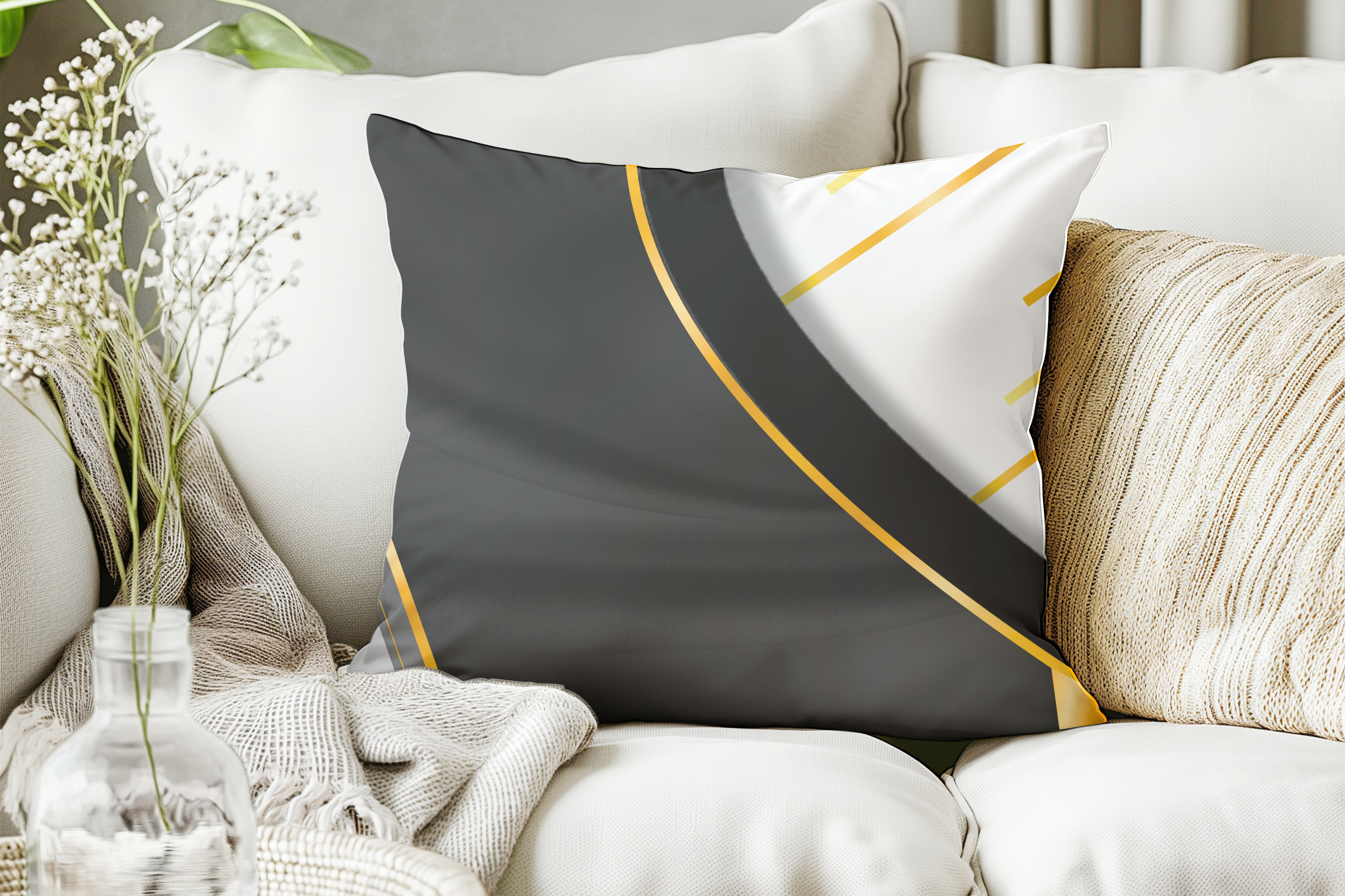  Ivory Thread – Luxe Throw Pillow | Spun Polyester Square Pillow 
