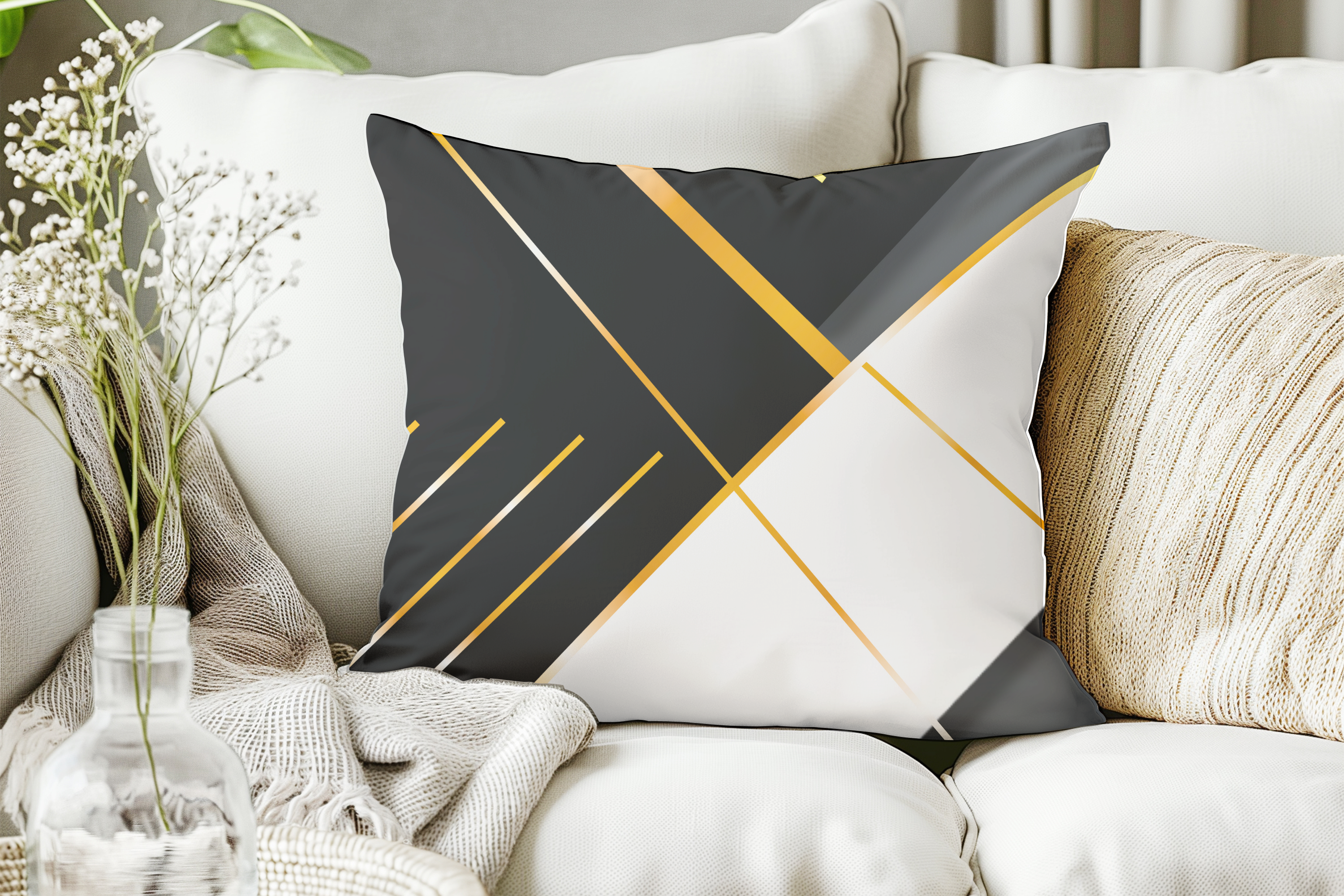 Midnight Alloy – Luxe Throw Pillow | Spun Polyester Square Pillow  product thumbnail image
