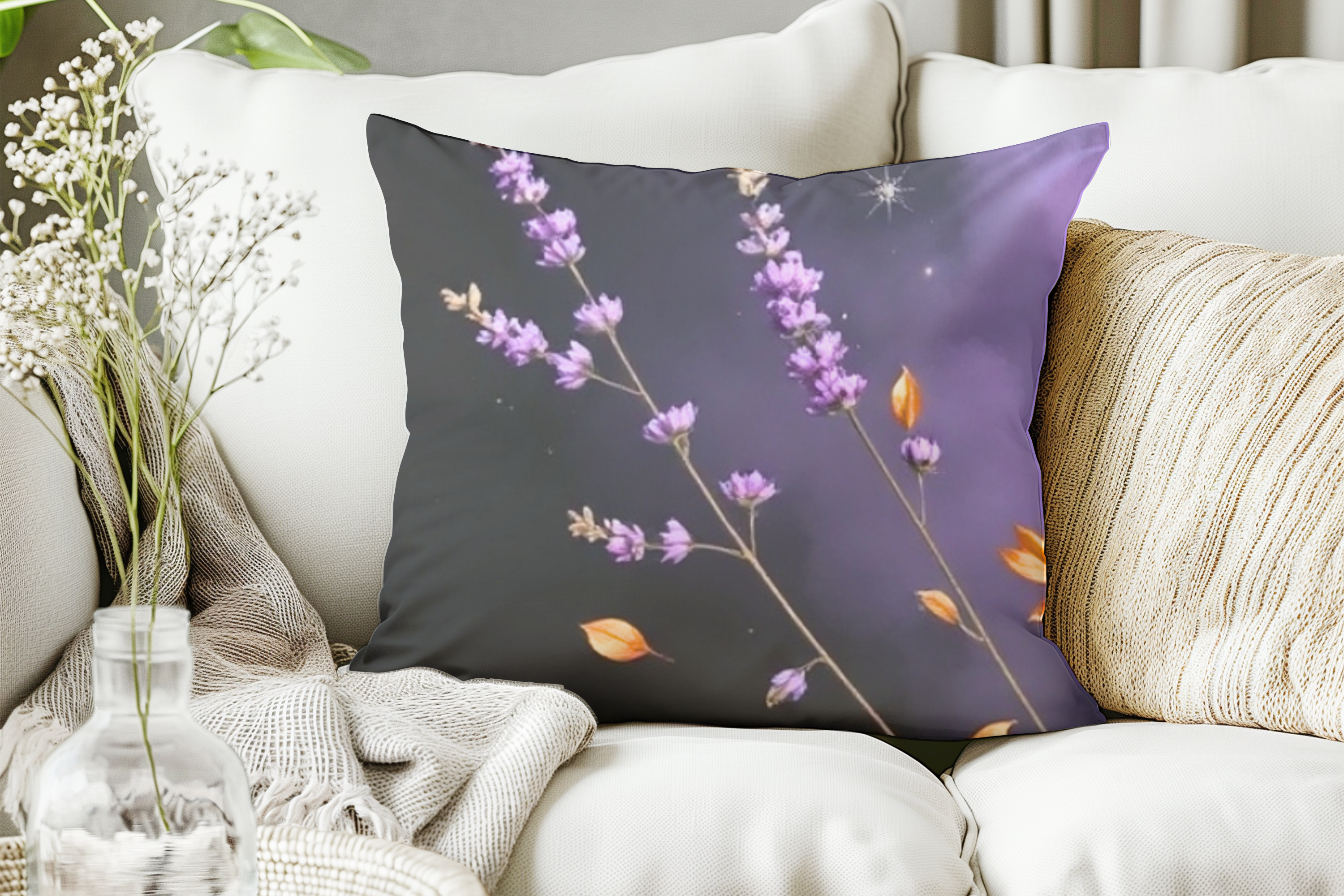Lavender Dreams – Premium Throw Pillow | Spun Polyester Square Pillow  product thumbnail image