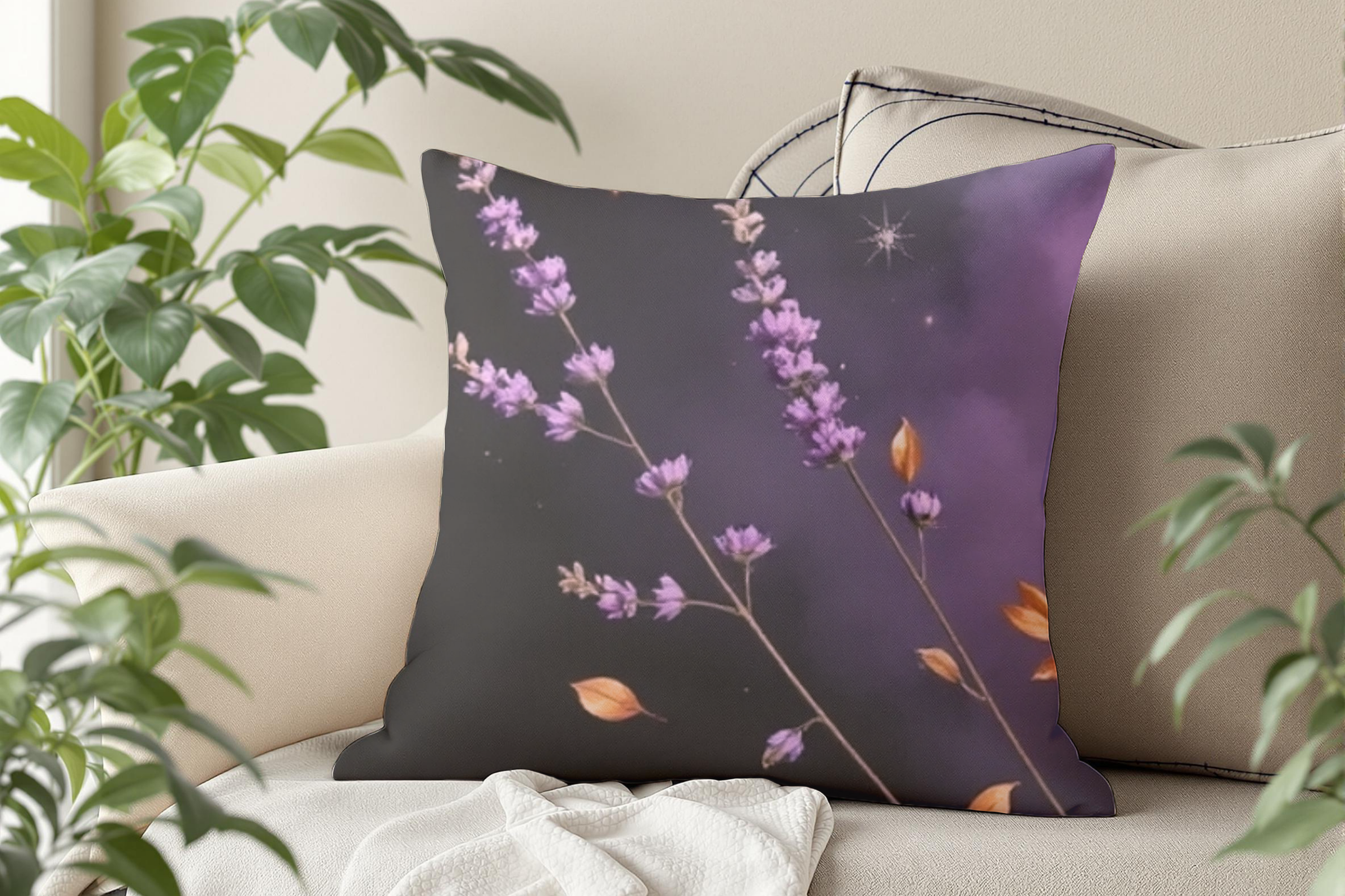 Lavender Dreams – Premium Throw Pillow | Spun Polyester Square Pillow  product thumbnail image