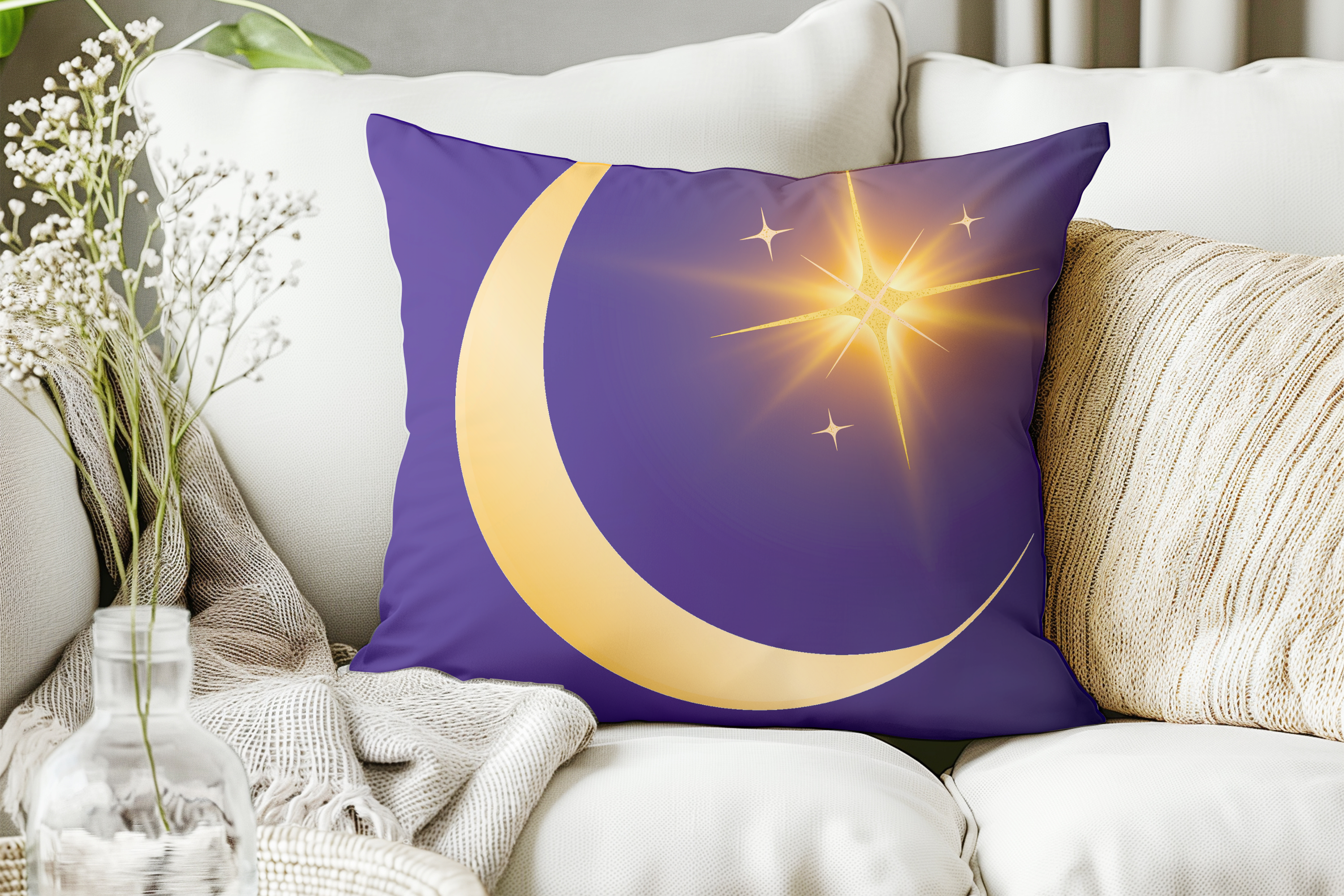 Moonlight Serenade – Premium Throw Pillow | Spun Polyester Square Pillow  product thumbnail image