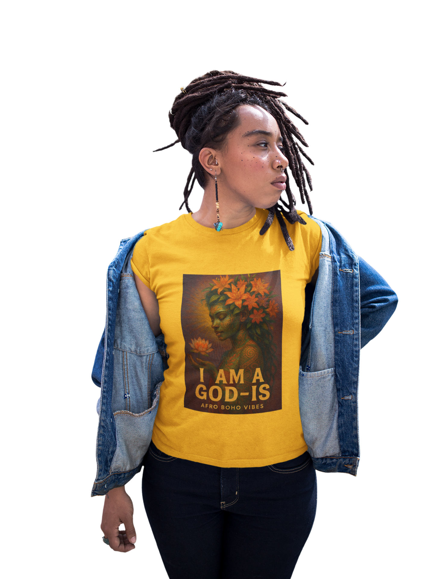 "I AM A GOD-IS" Affirmation Tee by Afro Boho Vibes product thumbnail image "I AM A GOD-IS" Affirmation Tee by Afro Boho Vibes product thumbnail image