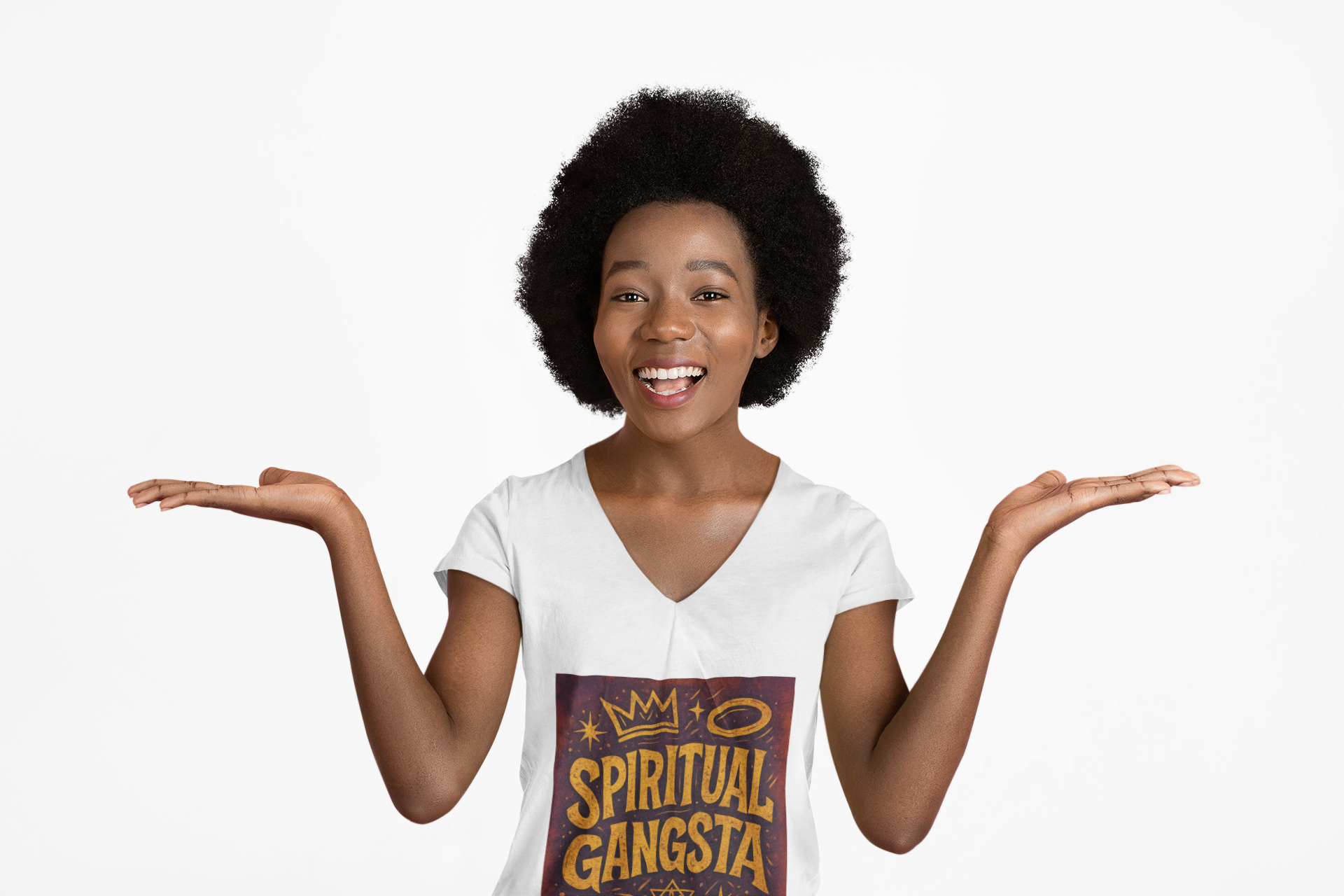 Spiritual Gangsta V-Neck Tee - (Unisex) product thumbnail image Spiritual Gangsta V-Neck Tee - (Unisex) product thumbnail image