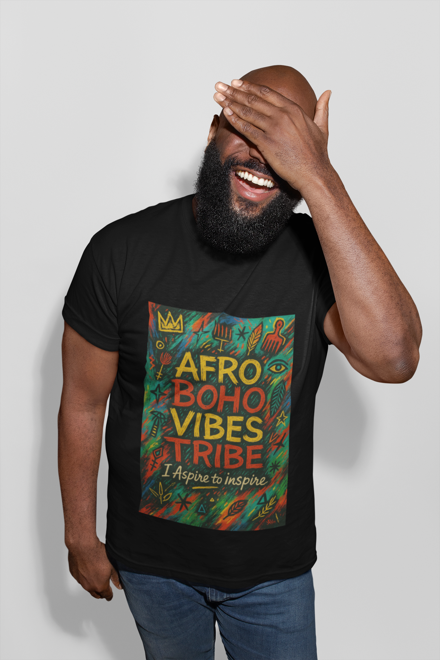Afro Boho Vibes Tribe Women's Softstyle Tee - "I Aspire to Inspire" product thumbnail image Afro Boho Vibes Tribe Women's Softstyle Tee - "I Aspire to Inspire" product thumbnail image