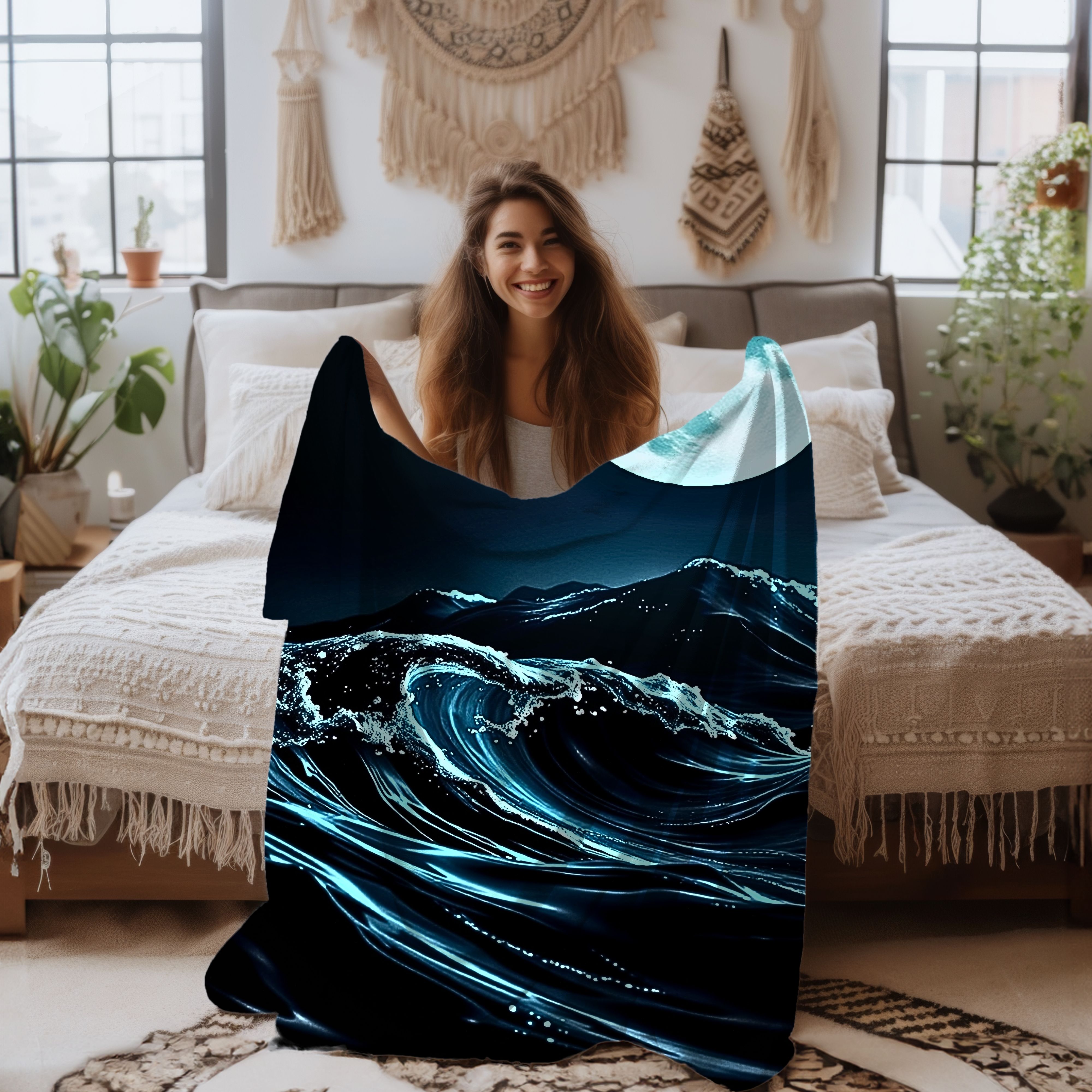 Midnight Drift Plush – Soft Velveteen Throw Blanket product thumbnail image Midnight Drift Plush – Soft Velveteen Throw Blanket product thumbnail image