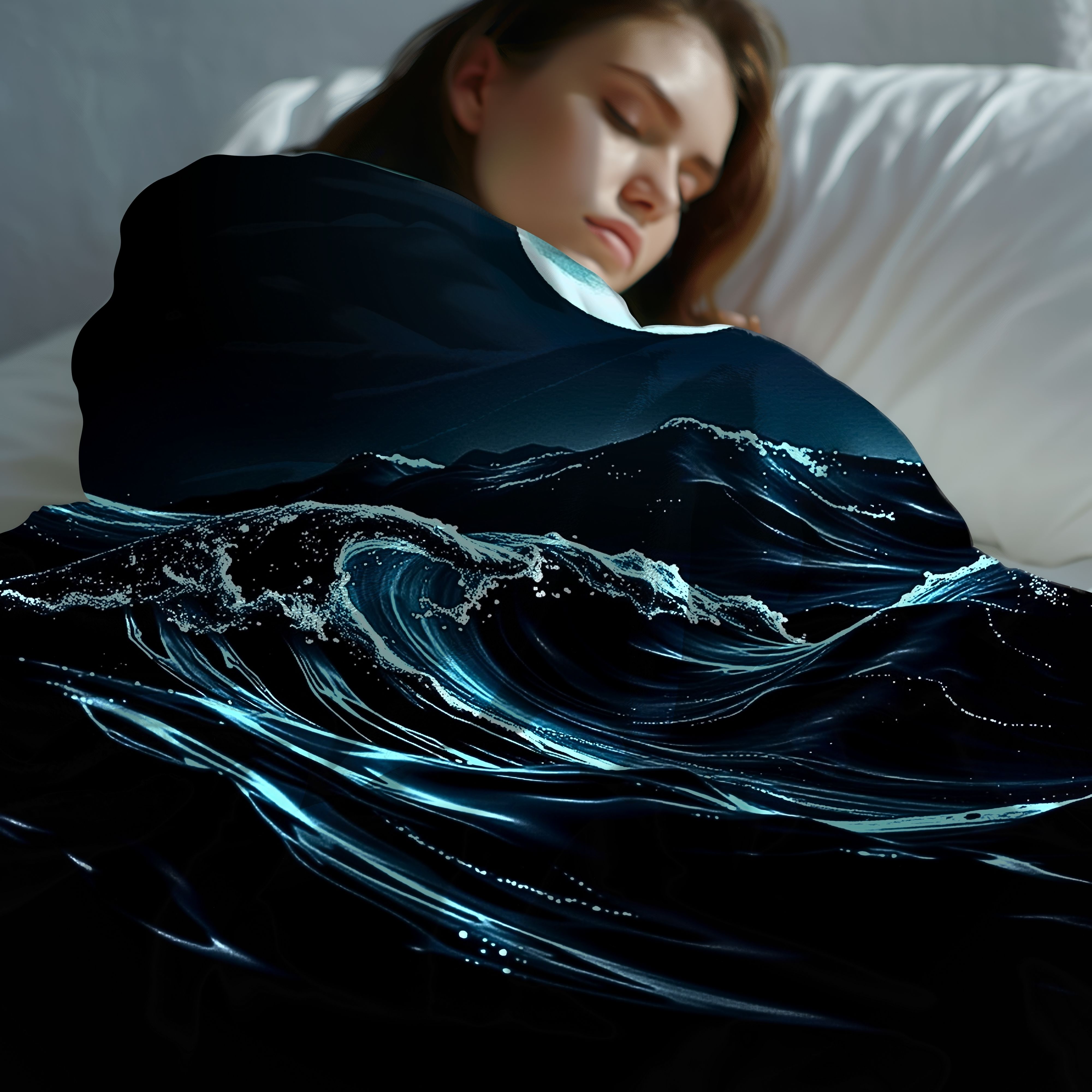 Midnight Drift Plush – Soft Velveteen Throw Blanket  product thumbnail image