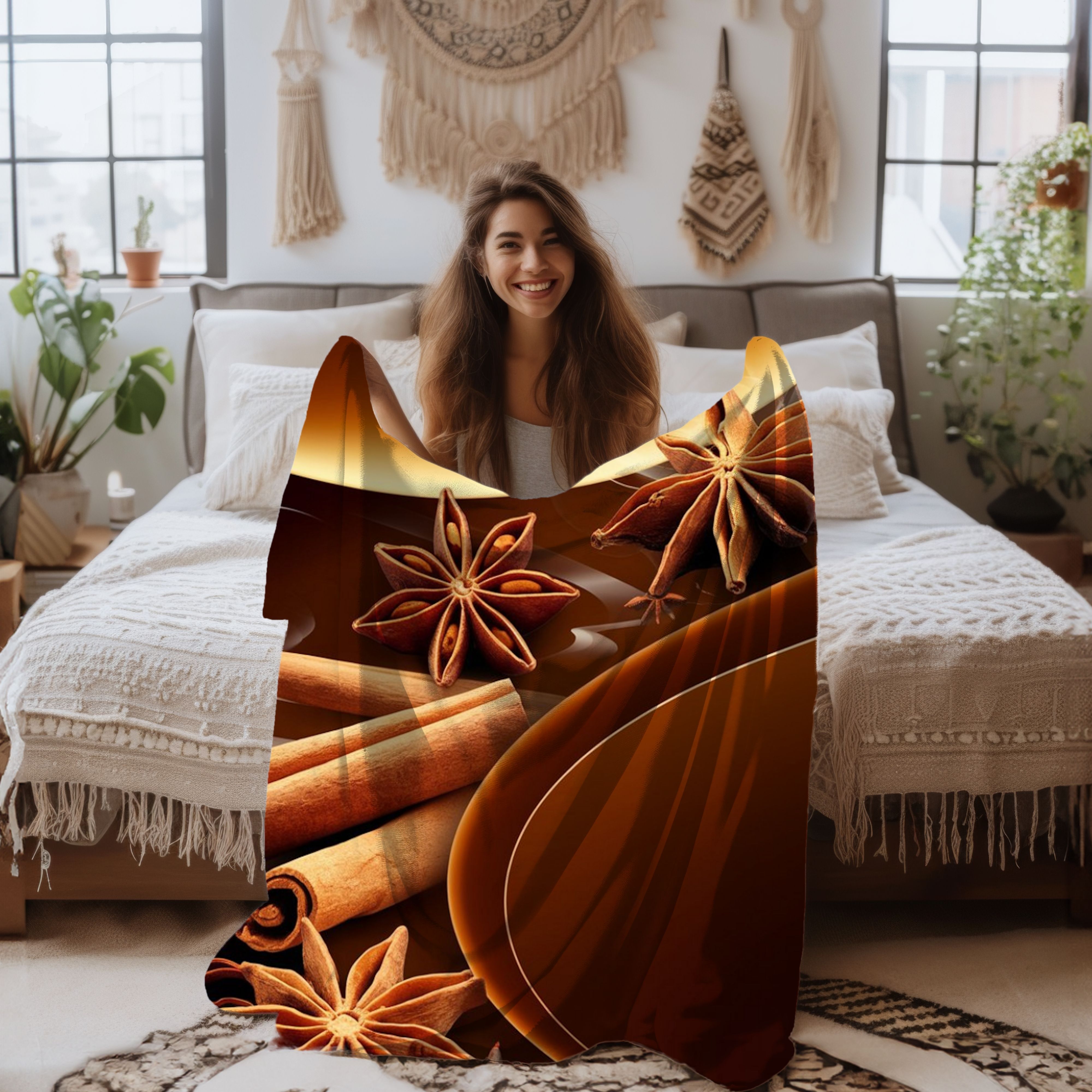 Golden Ember Plush - Soft Velveteen Throw Blanket product thumbnail image