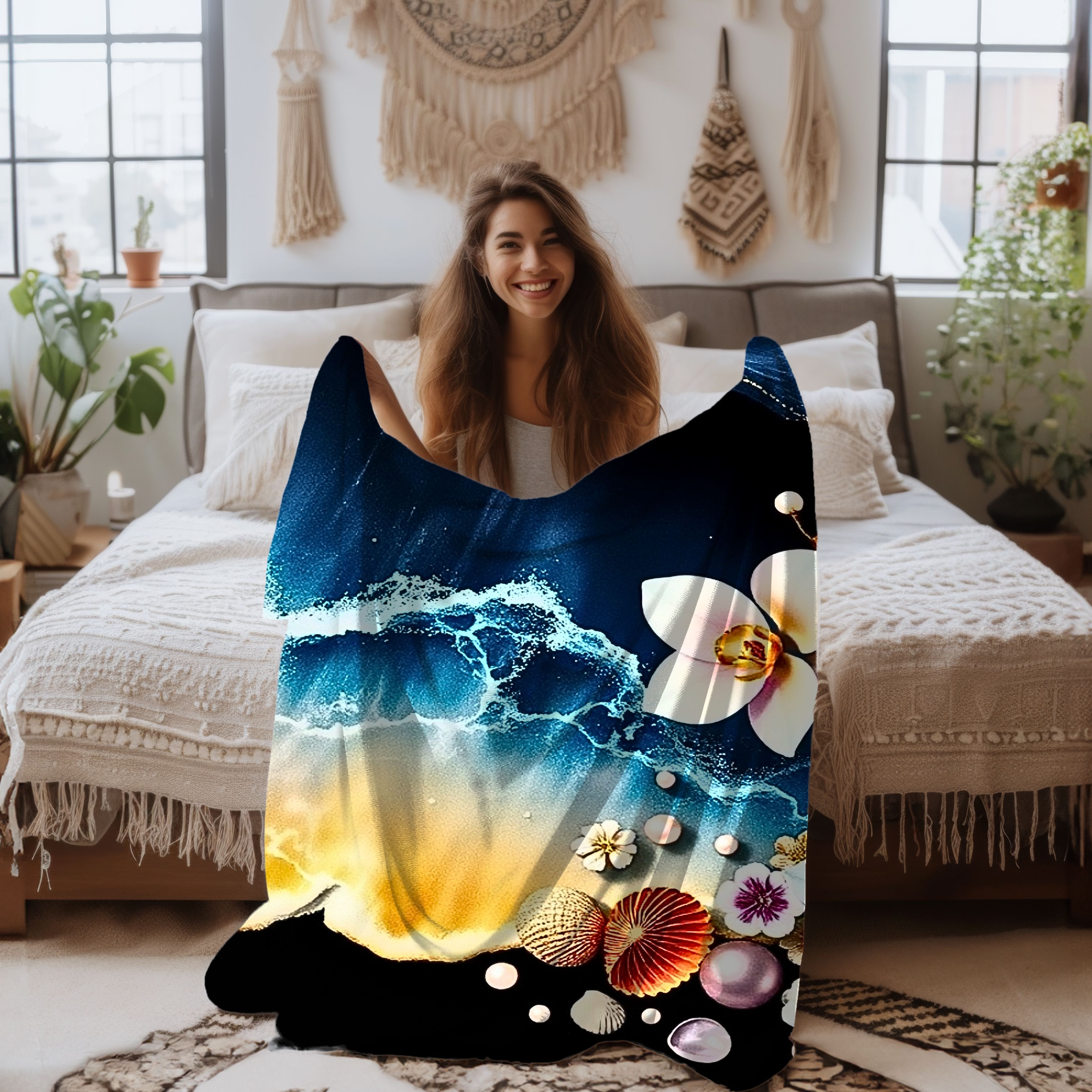 Salt Bloom – Soft Velveteen Throw Blanket  product thumbnail image