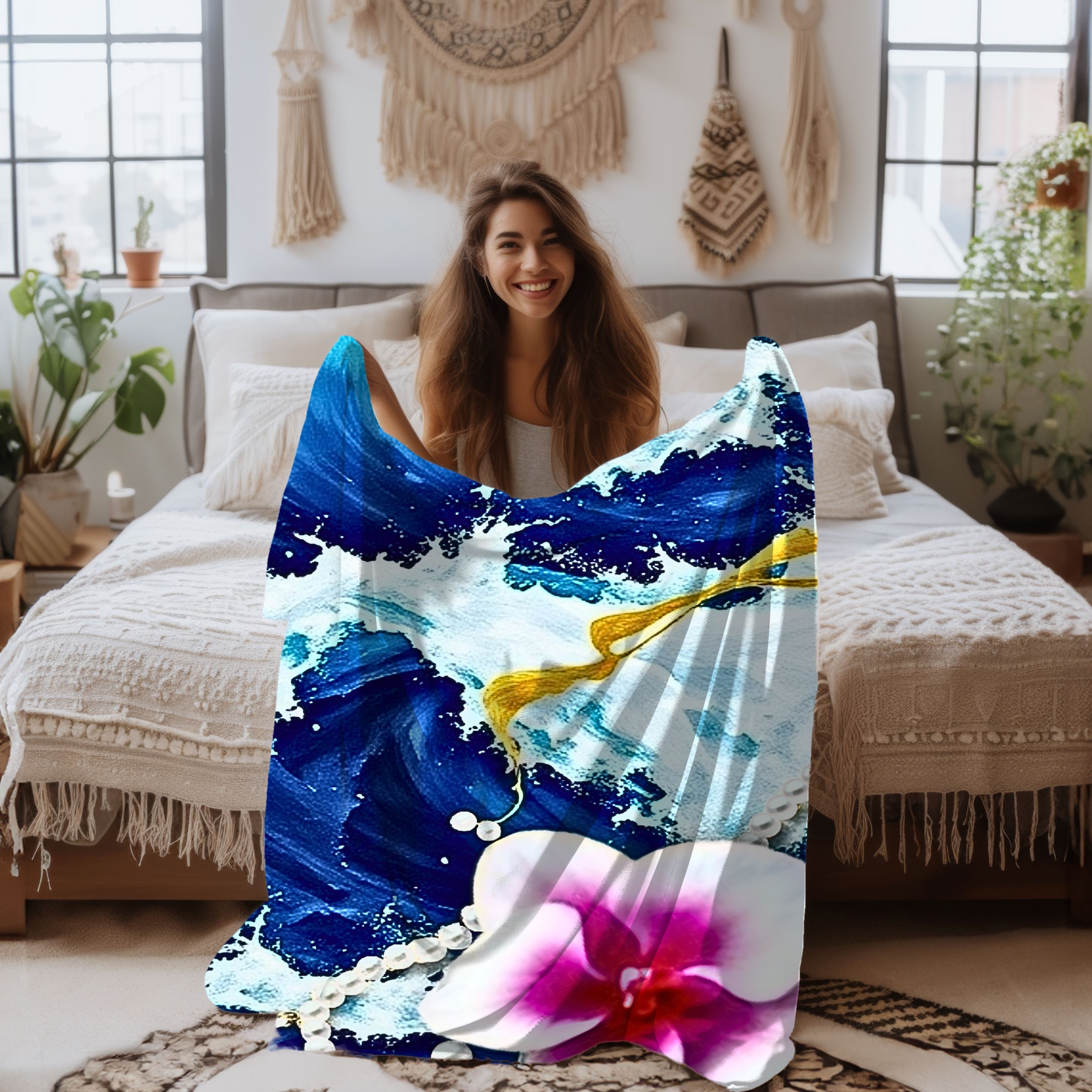 Ocean Whisper – Plush Velveteen Throw Blanket product thumbnail image Ocean Whisper – Plush Velveteen Throw Blanket product thumbnail image