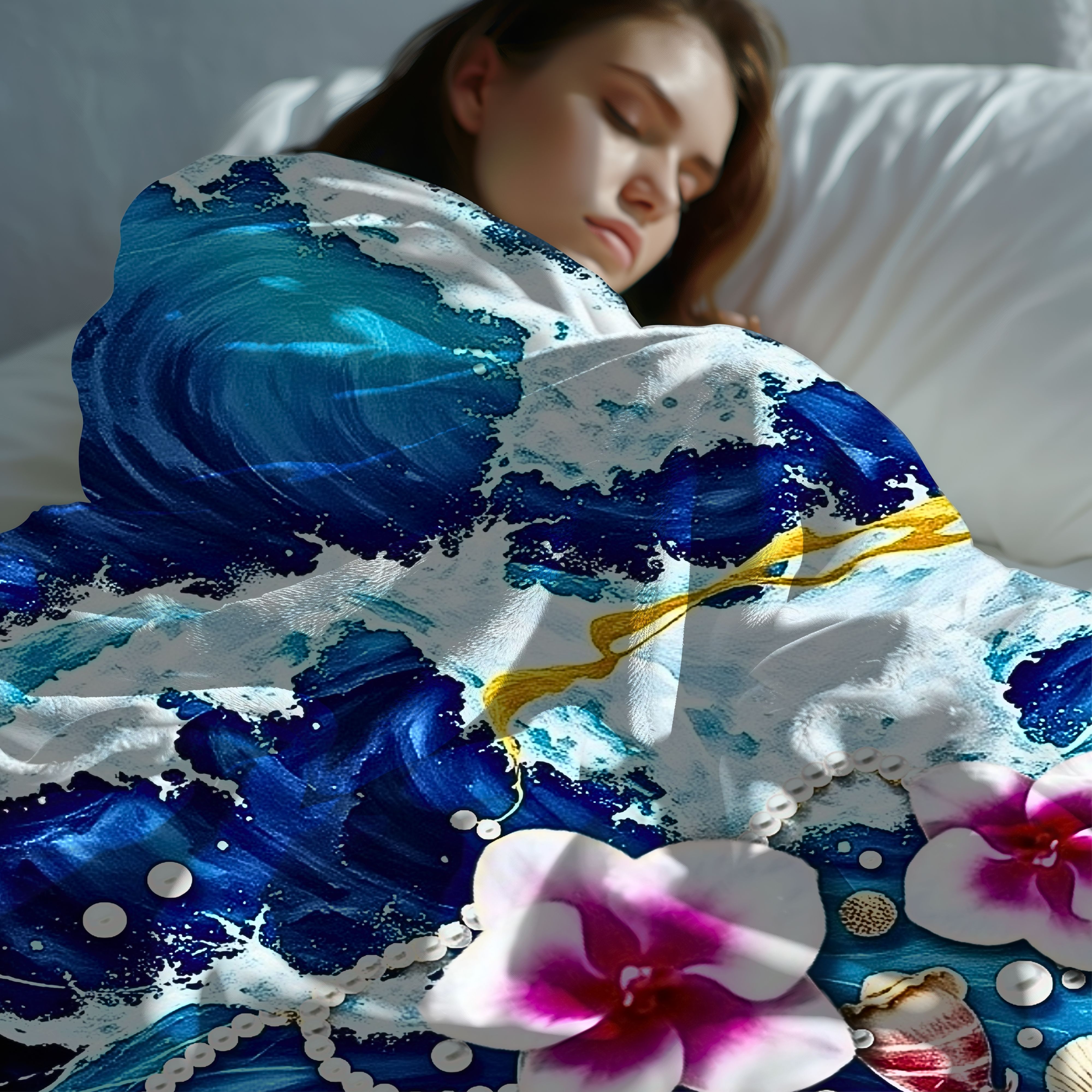 Ocean Whisper – Plush Velveteen Throw Blanket product thumbnail image