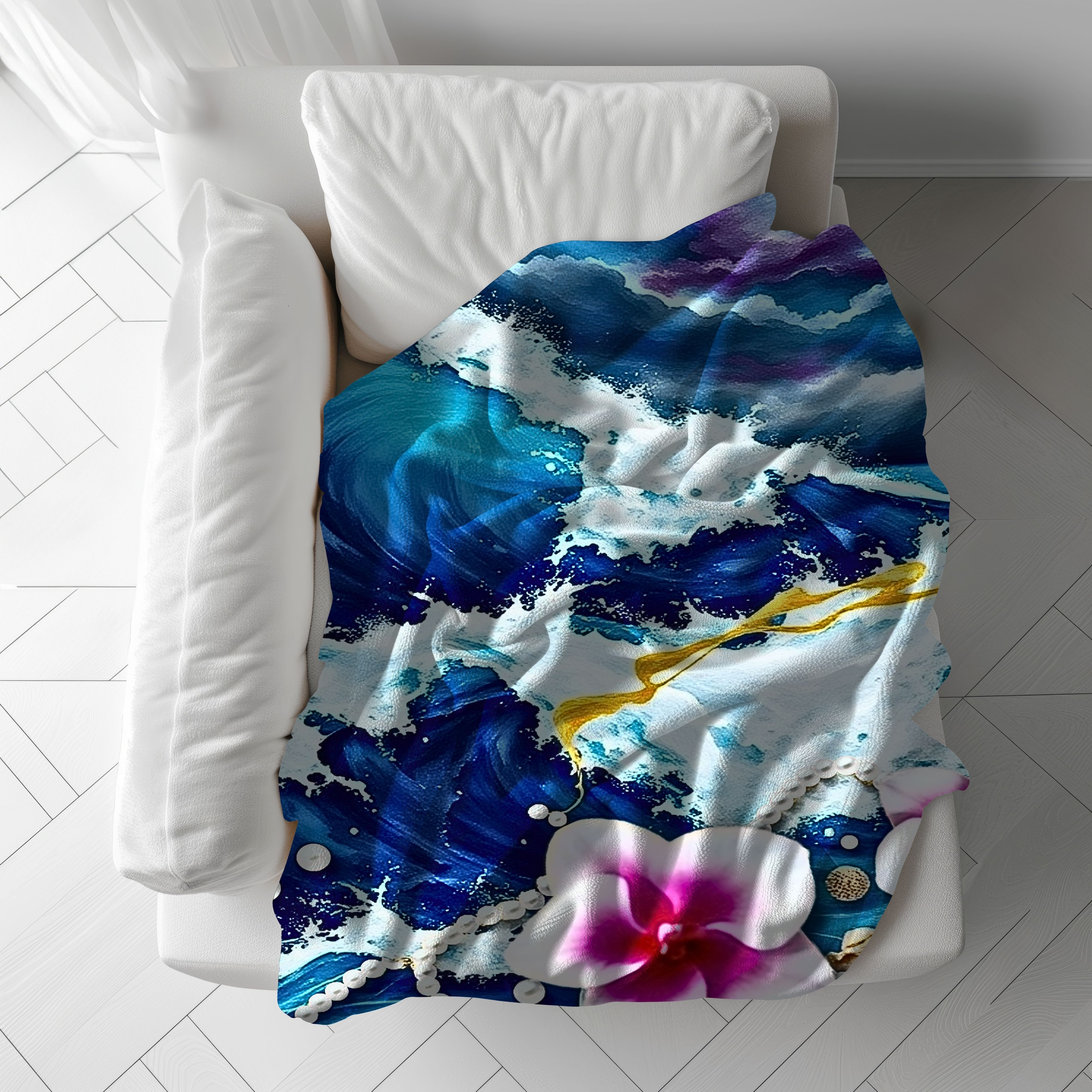 Ocean Whisper – Plush Velveteen Throw Blanket product thumbnail image