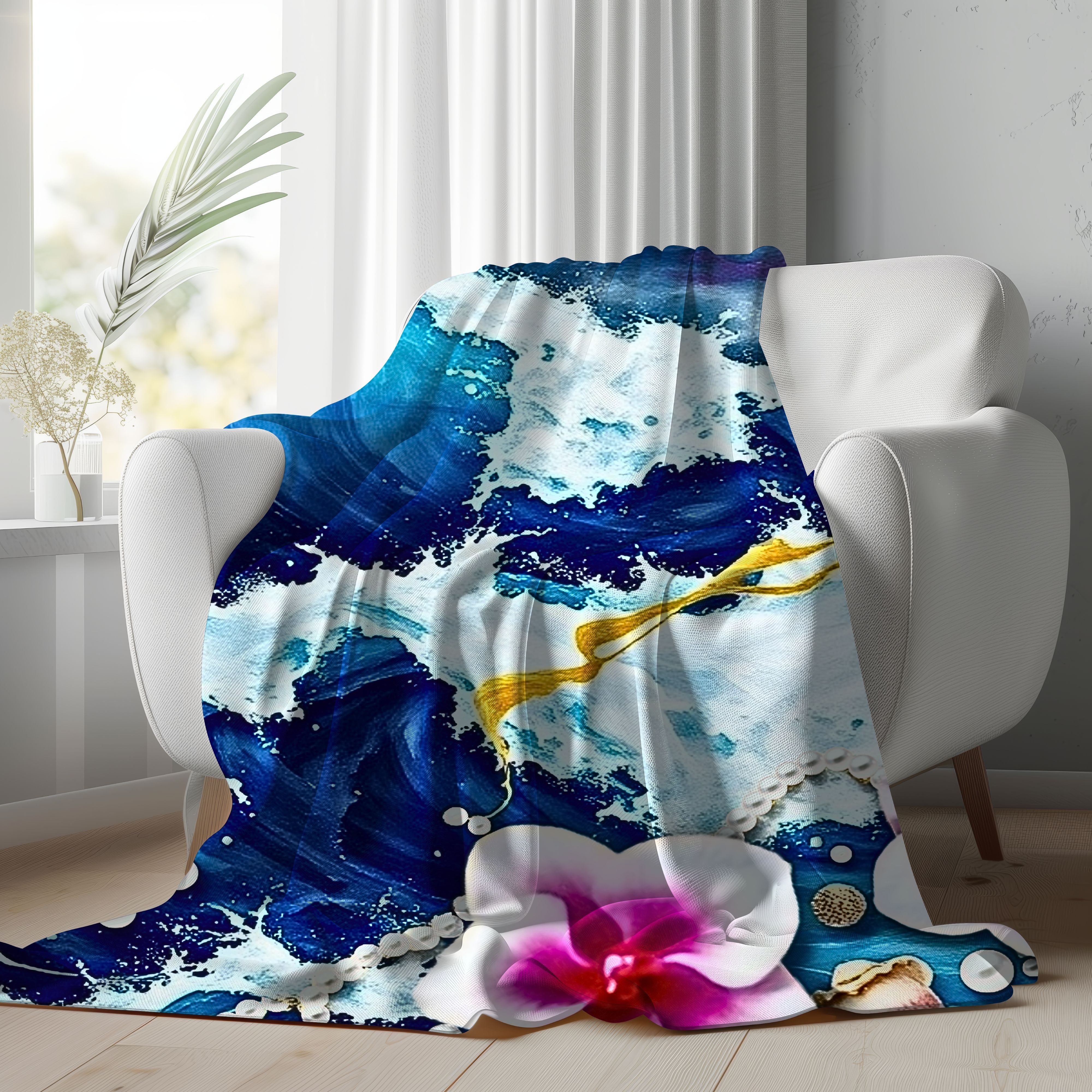 Ocean Whisper – Plush Velveteen Throw Blanket product thumbnail image