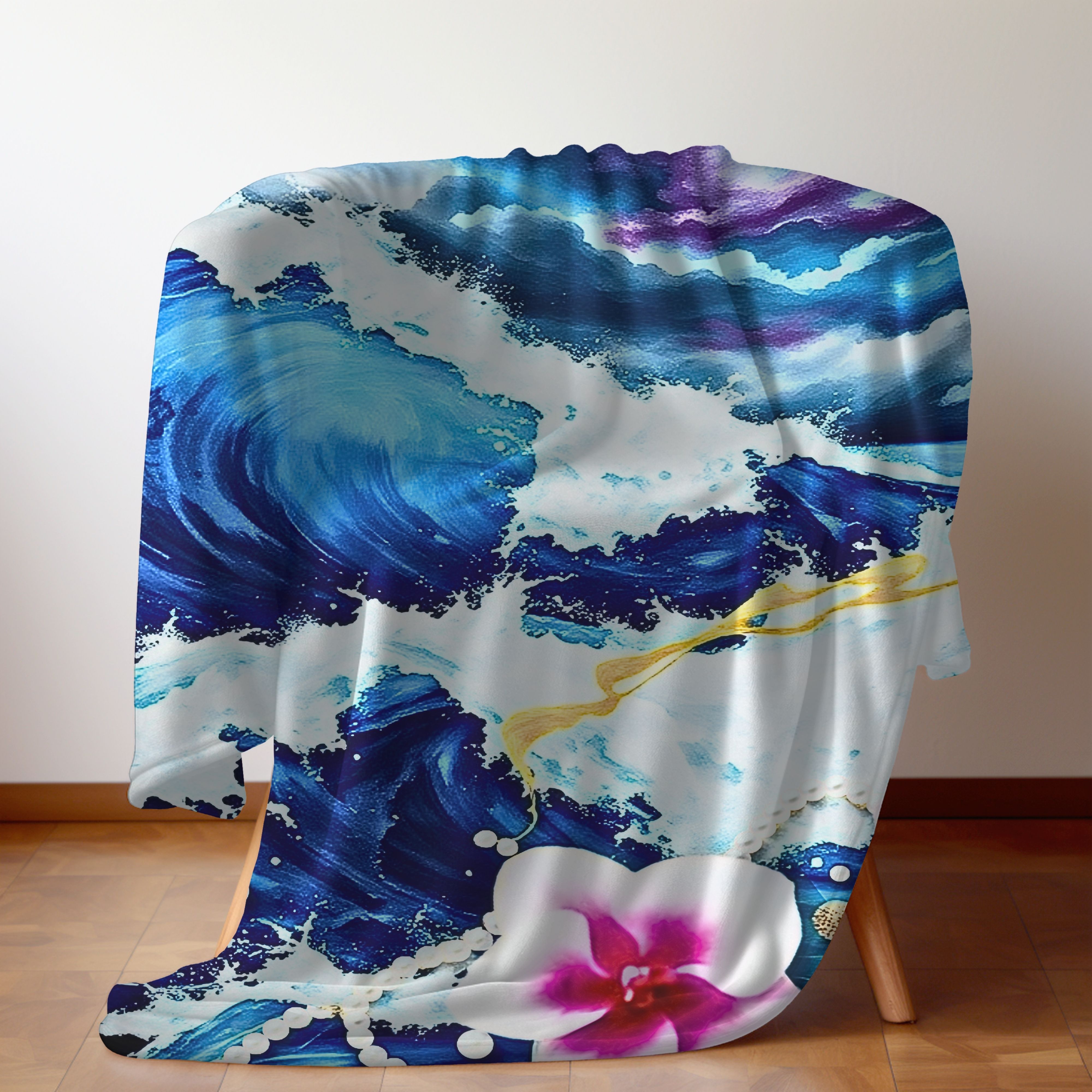 Ocean Whisper – Plush Velveteen Throw Blanket product thumbnail image