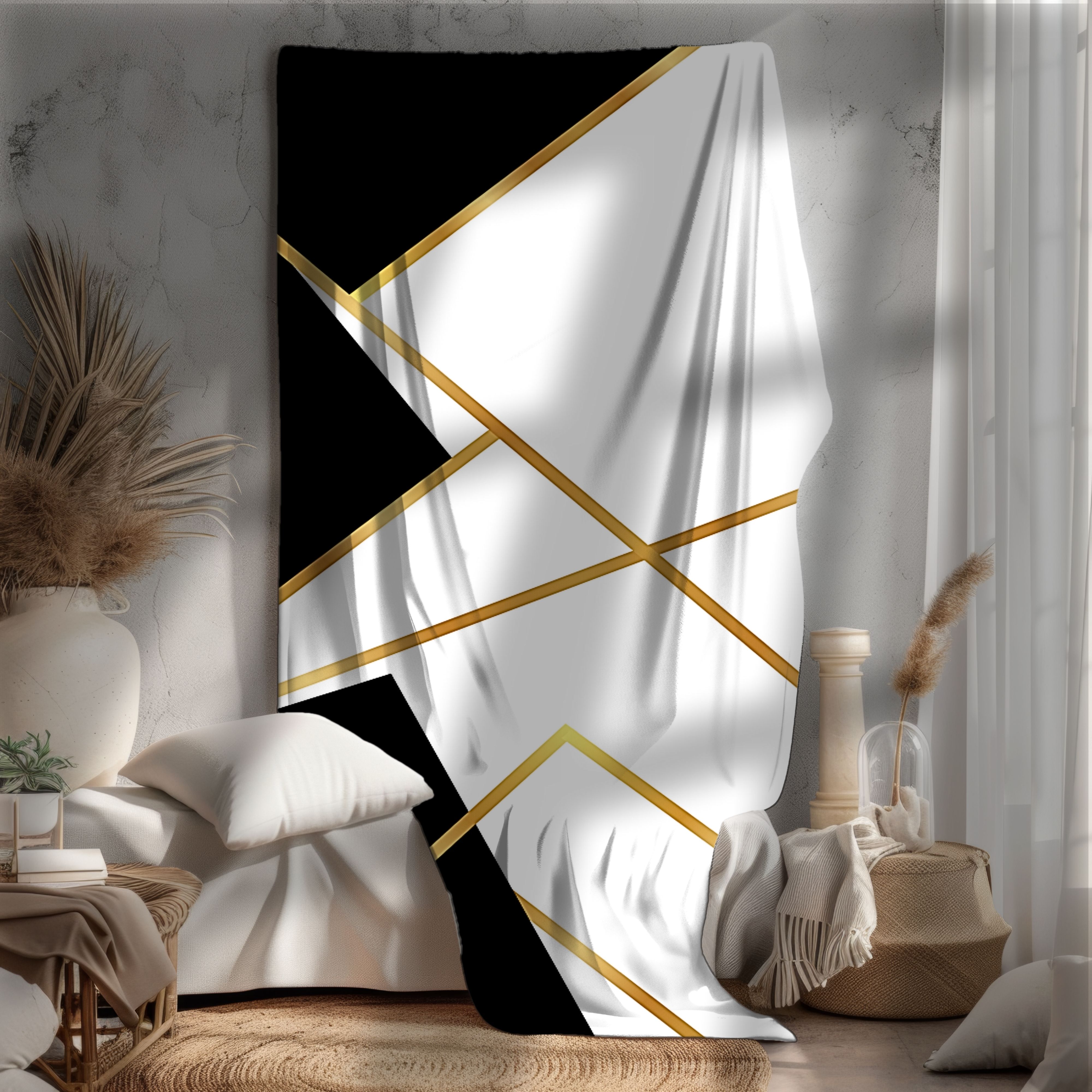 Gilded Fracture – Plush Velveteen Throw Blanket product thumbnail image