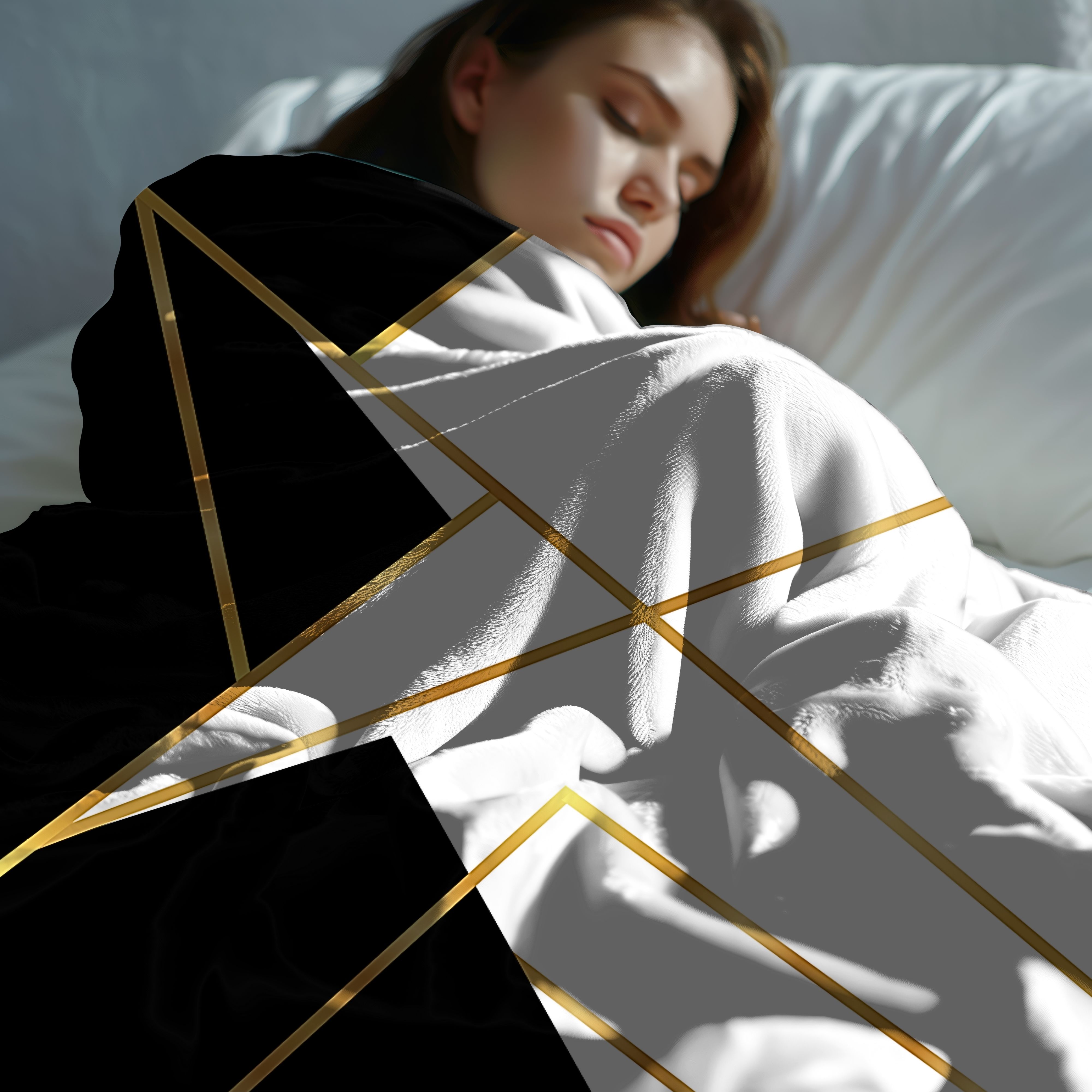 Gilded Fracture – Plush Velveteen Throw Blanket product thumbnail image