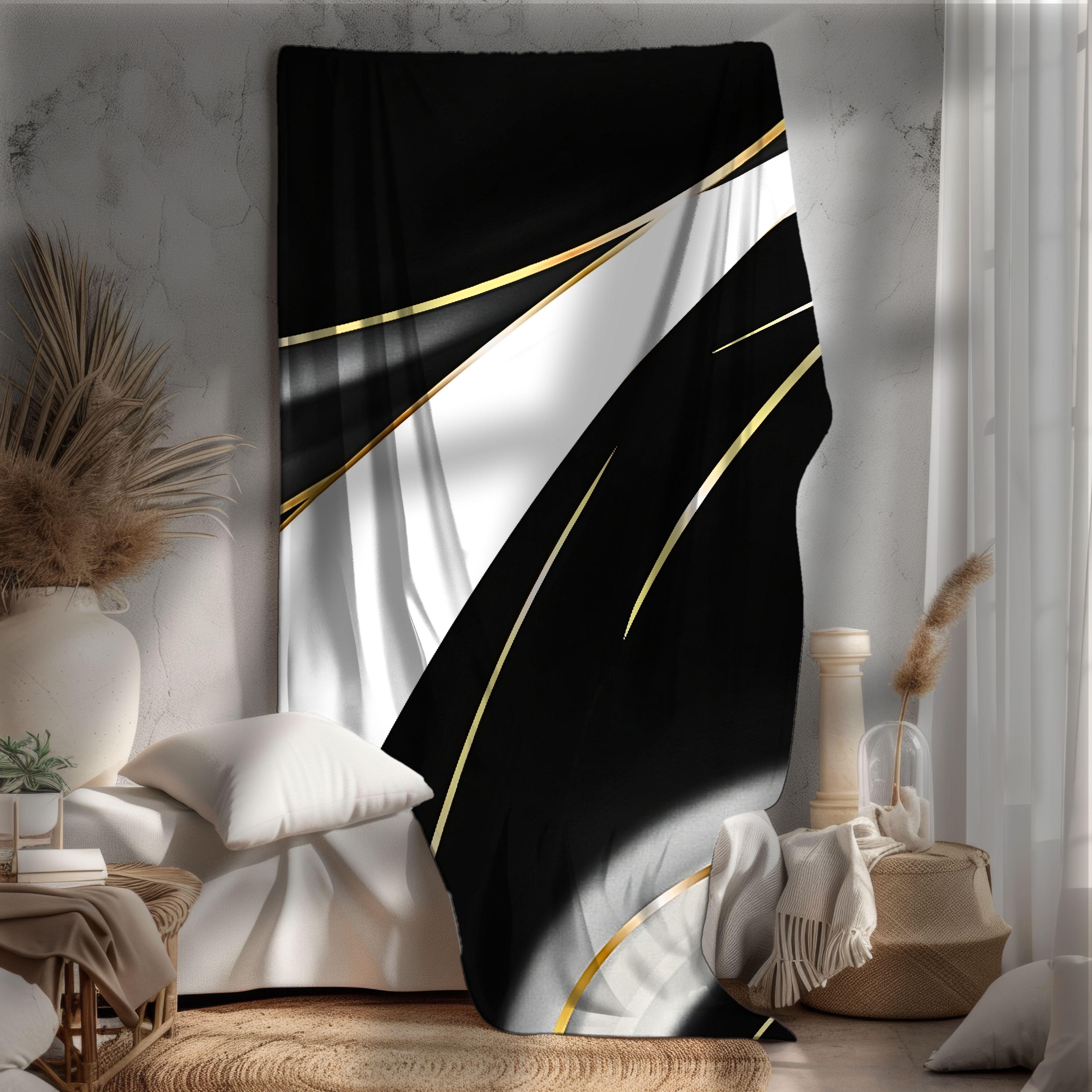 Liquid Obsidian – Soft Velveteen Throw Blanket product thumbnail image