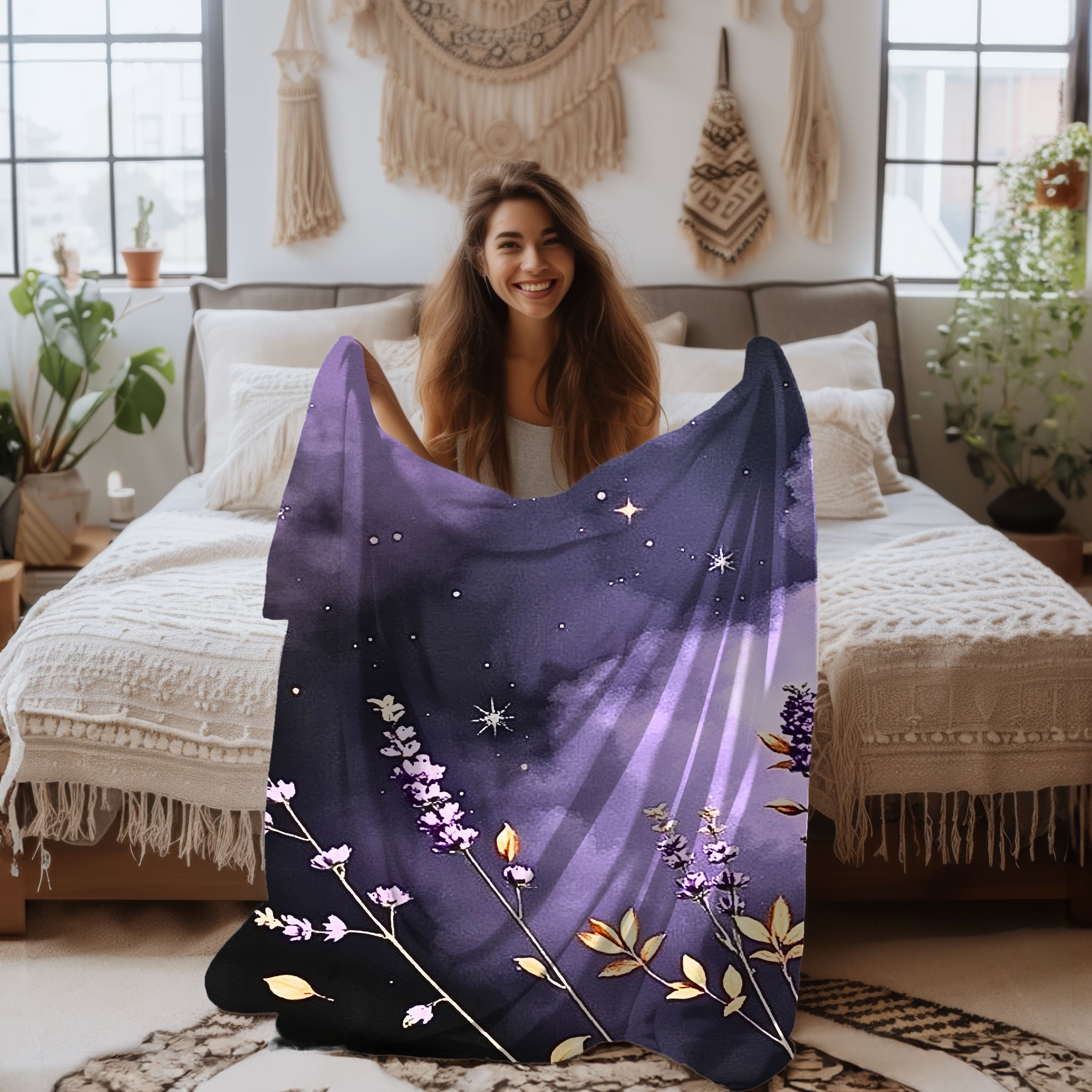  Twilight Bloom – Plush Velveteen Throw Blanket product thumbnail image